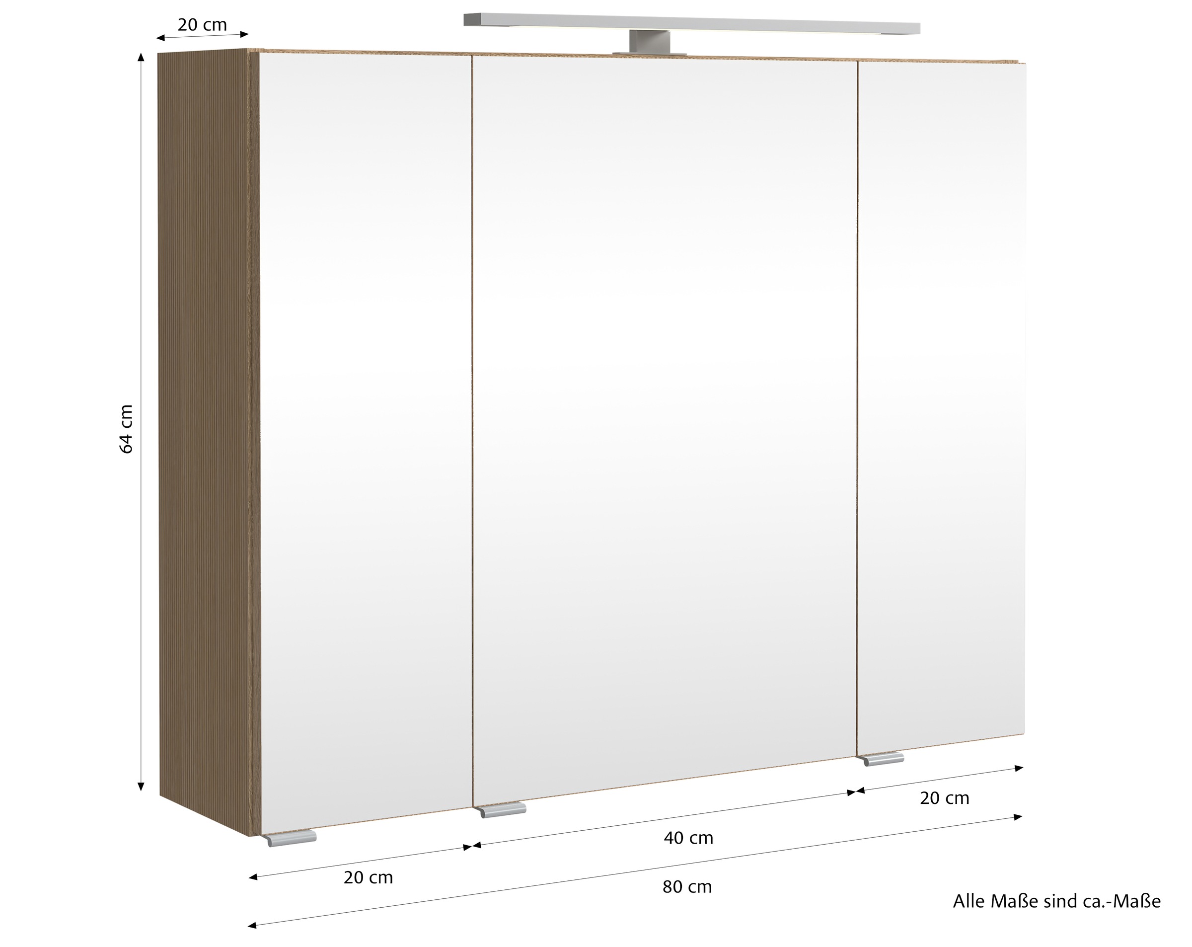 welltime Badmöbel-Set »Set 110 cm breit, Badmöbel mit LED-Beleuchtung«, Held Möbel, 3tlg. Waschtisch-Set, Eixo