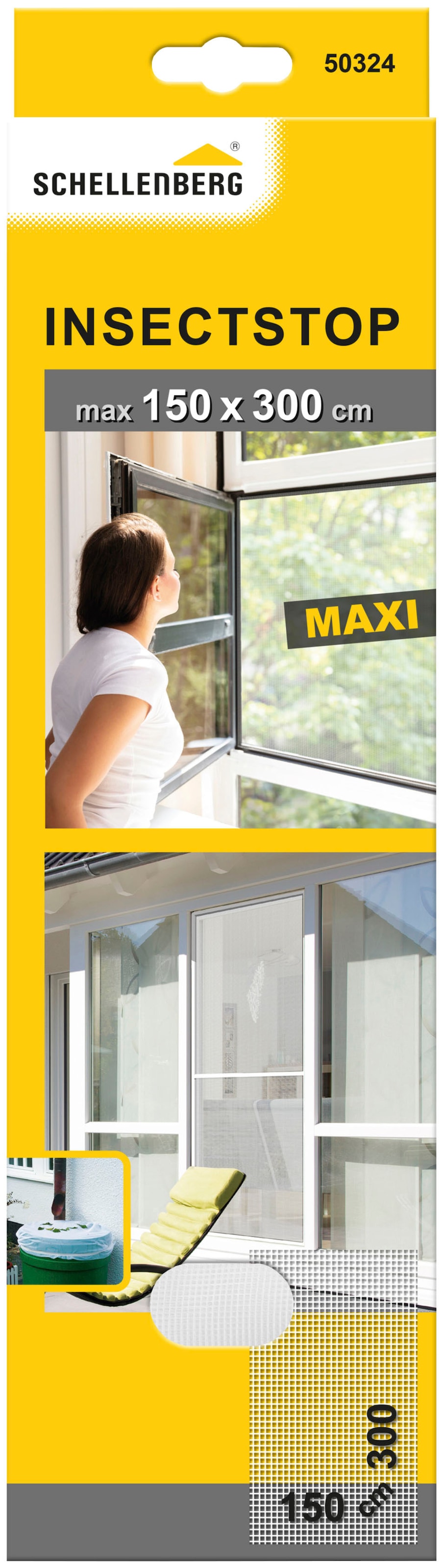 SCHELLENBERG Fliegengitter-Gewebe »Maxi 50324«, Insekten- und Mückenschutz für große Fenster, 150x300 cm, weiß