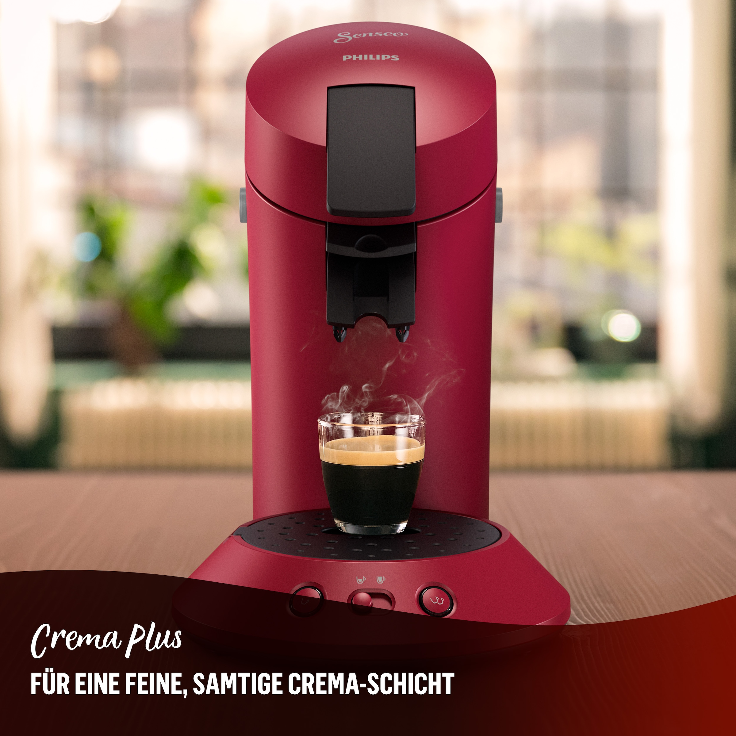 Philips Senseo Kaffeepadmaschine »Original Plus CSA210/90, mit zwei Kaffee-Einstellungen«, aus 28% rec. Plastik, inkl. Gratis-Zugabe (Wert 5 € UVP)