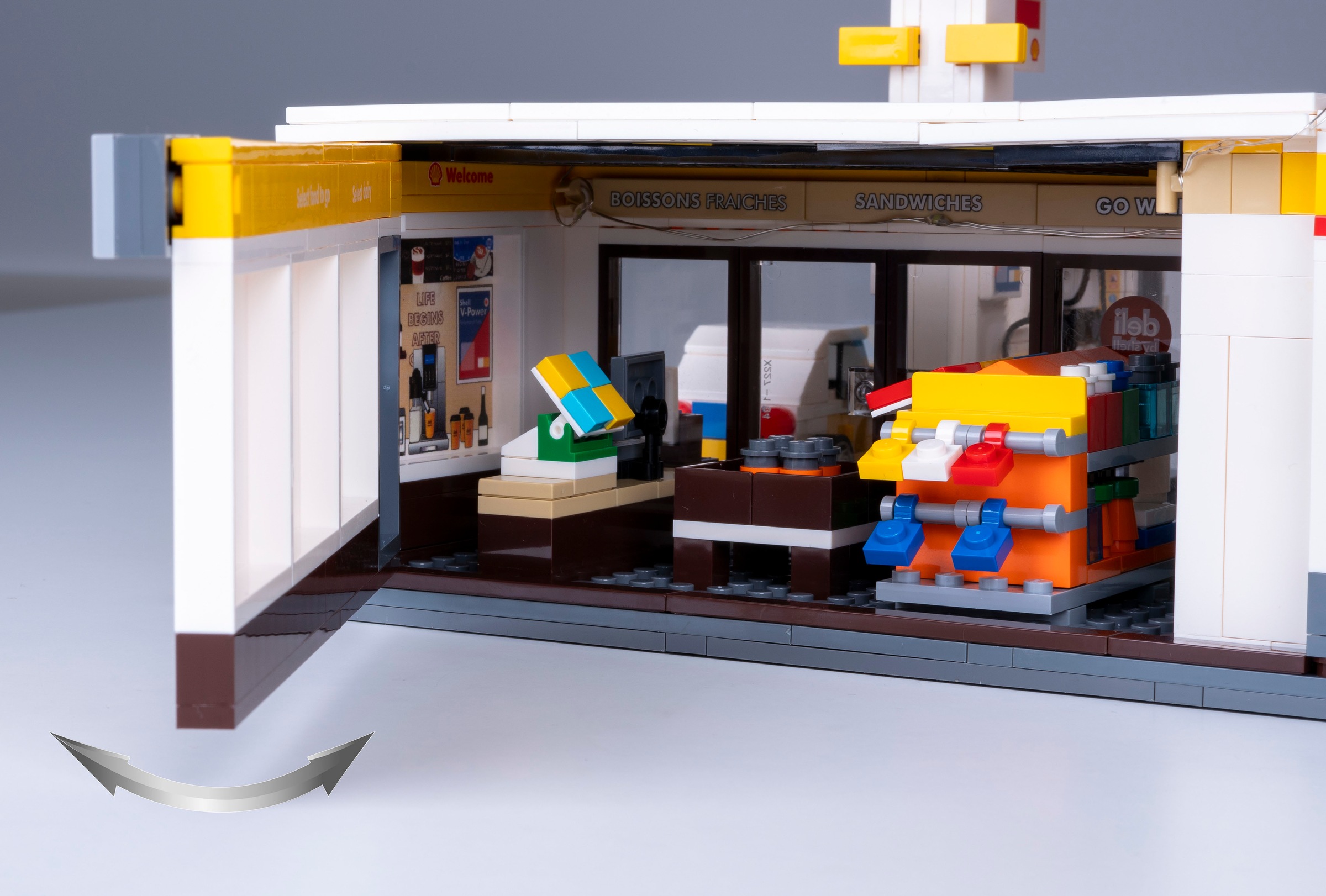 Jamara Konstruktions-Spielset »CaDA, Bricks, Shell Tankstelle mit Shop und Waschanlage (402857)« mit LED Licht