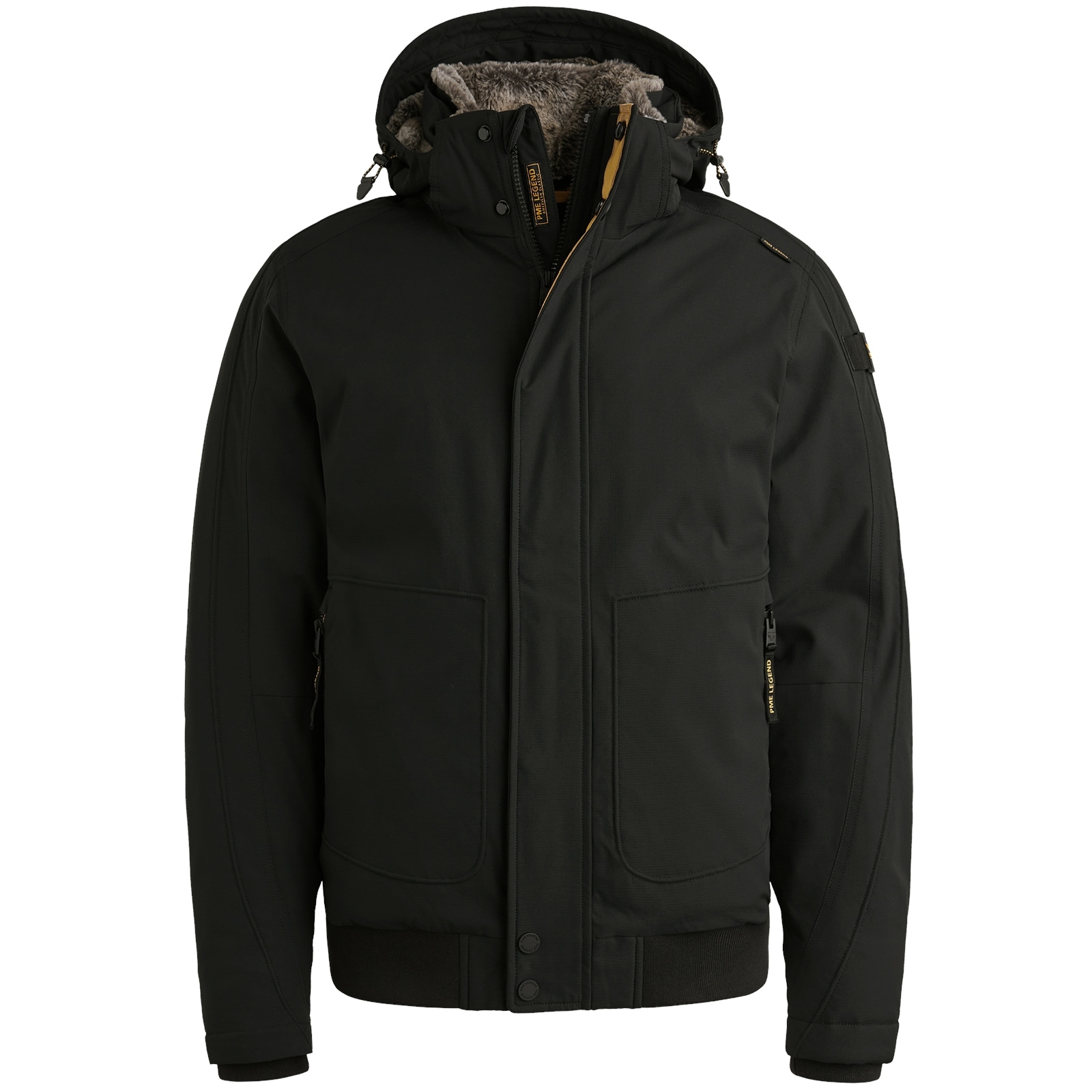 PME LEGEND Winterjacke, mit Kapuze, mit abnehmbarer Kapuze und verdecktem Reißverschluss