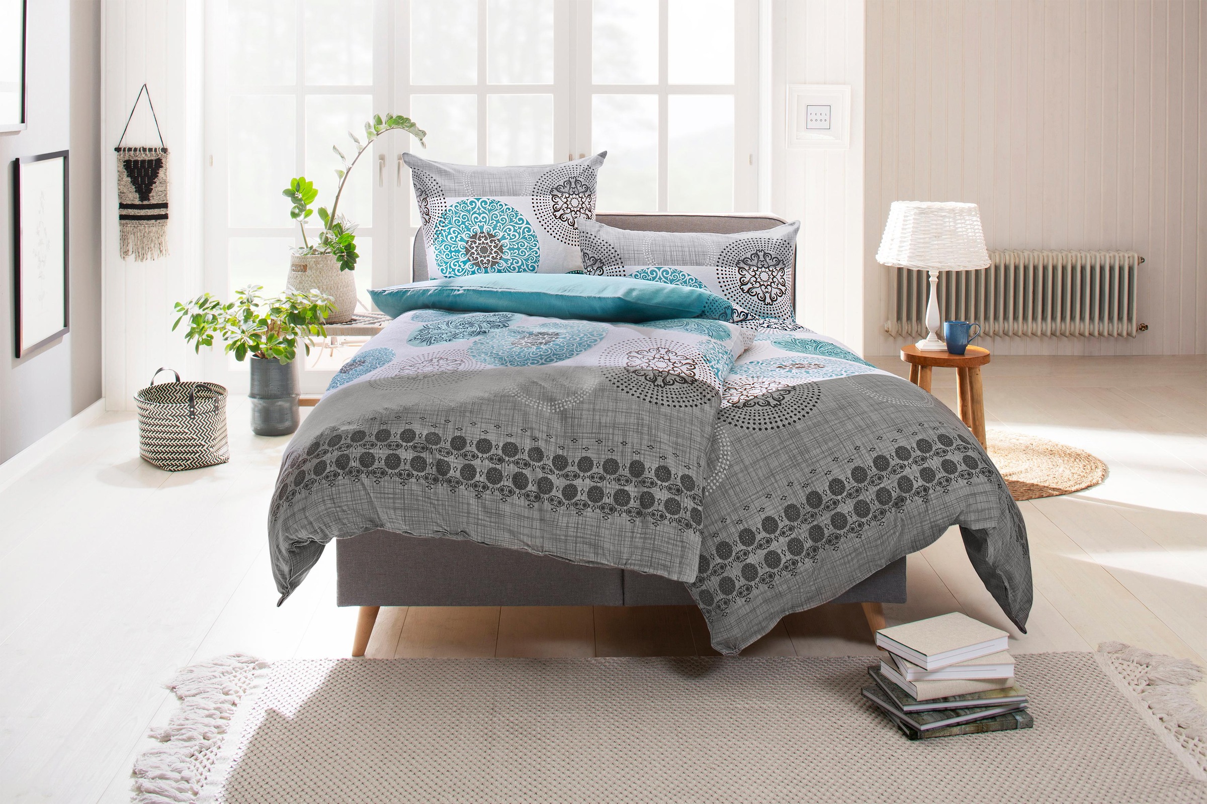 my home Bettwäsche »Tesso«, im orientalischen Design, PolyCotton, Linon und Biber (Flanell aus 100% Baumwolle), unterstützt die Initiative Cotton made in Africa, Made in Green zertifiziert