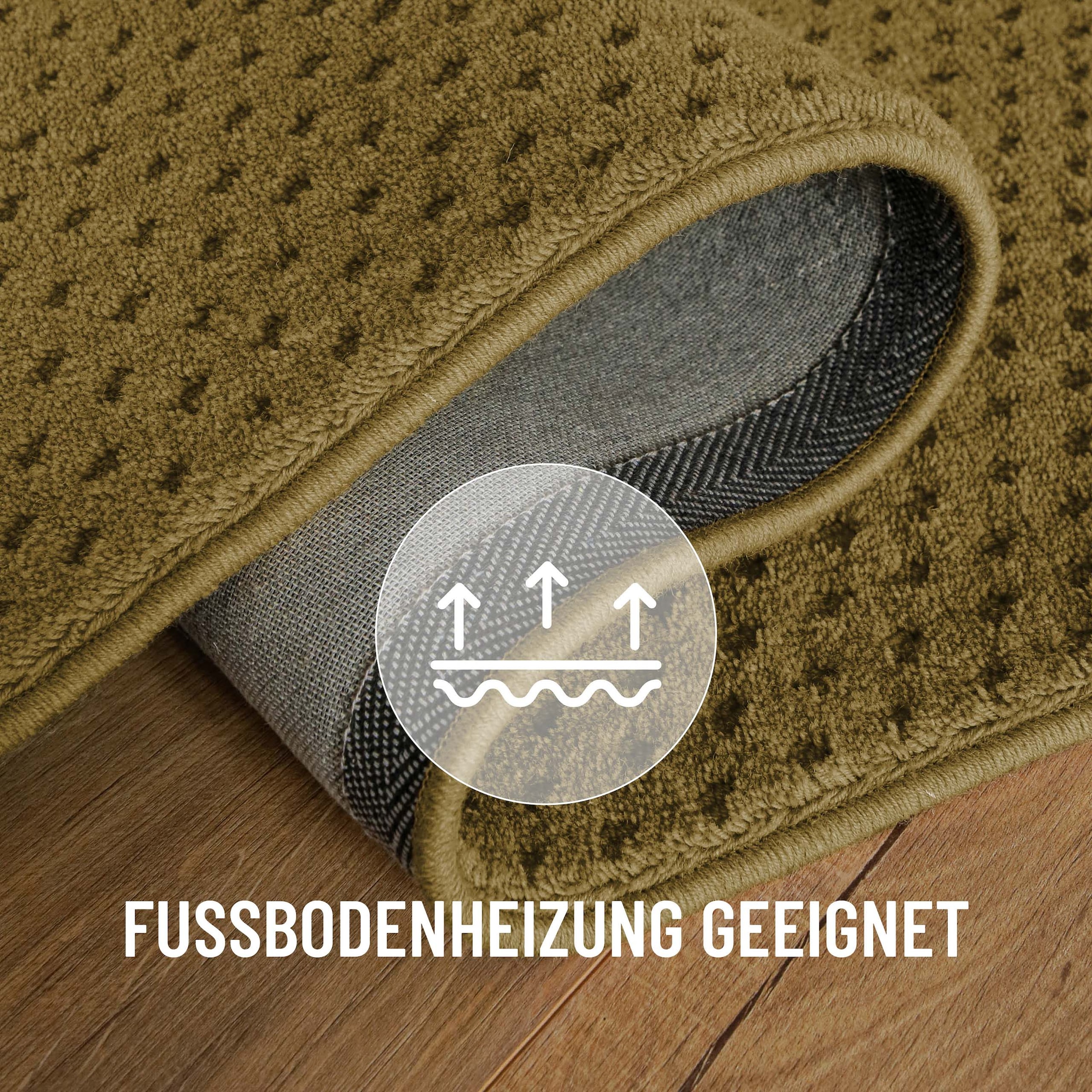 Wecon home Teppich »Castello THREE« rechteckig 7 mm Höhe Schurwolle, Kurzflor mit Hoch-Tief-Effekt, Wohnzimmer, Punktmuster