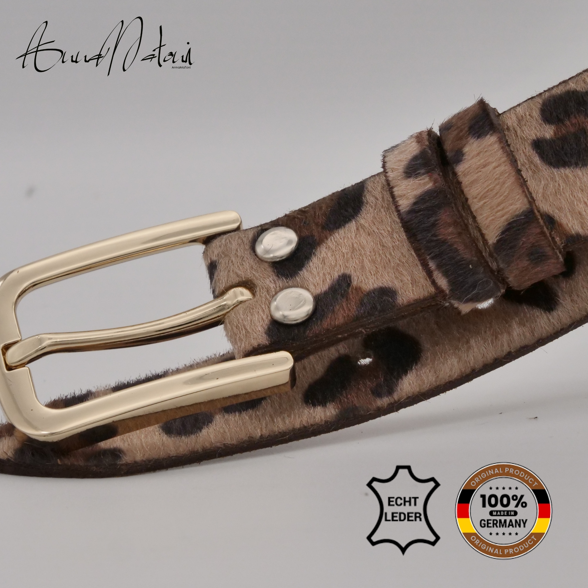 AnnaMatoni Ledergürtel »AnnaMatoni Damen Ledergürtel in hochwertigem Kunstfell in Leo«