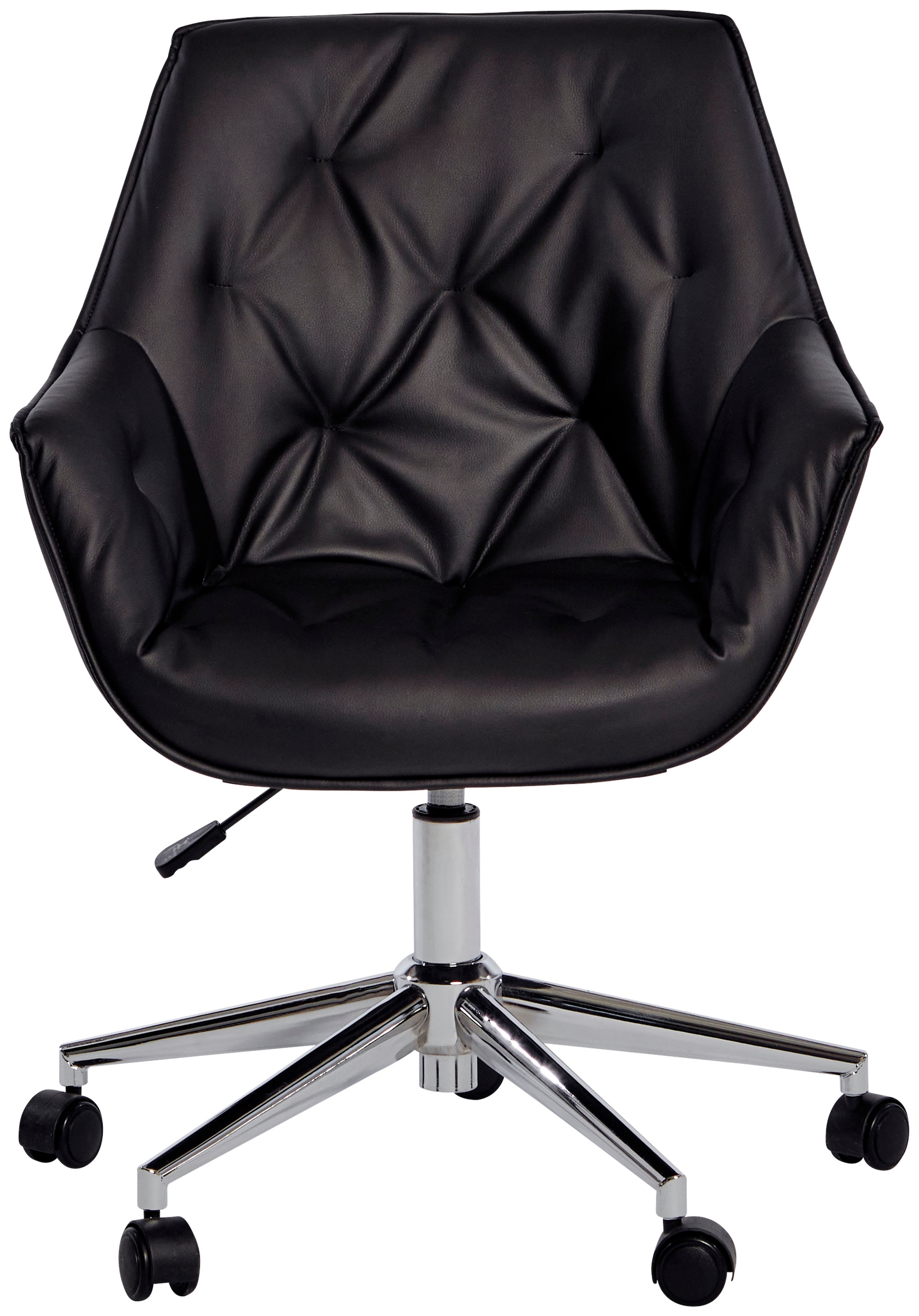 JAHNKE Schreibtischstuhl »BOSS WORX« () 1 Stk.Bürostuhl, Schreibtischstuhl, höhenverstellbar, Kunstlederbezug Schwarz + Chromfarben