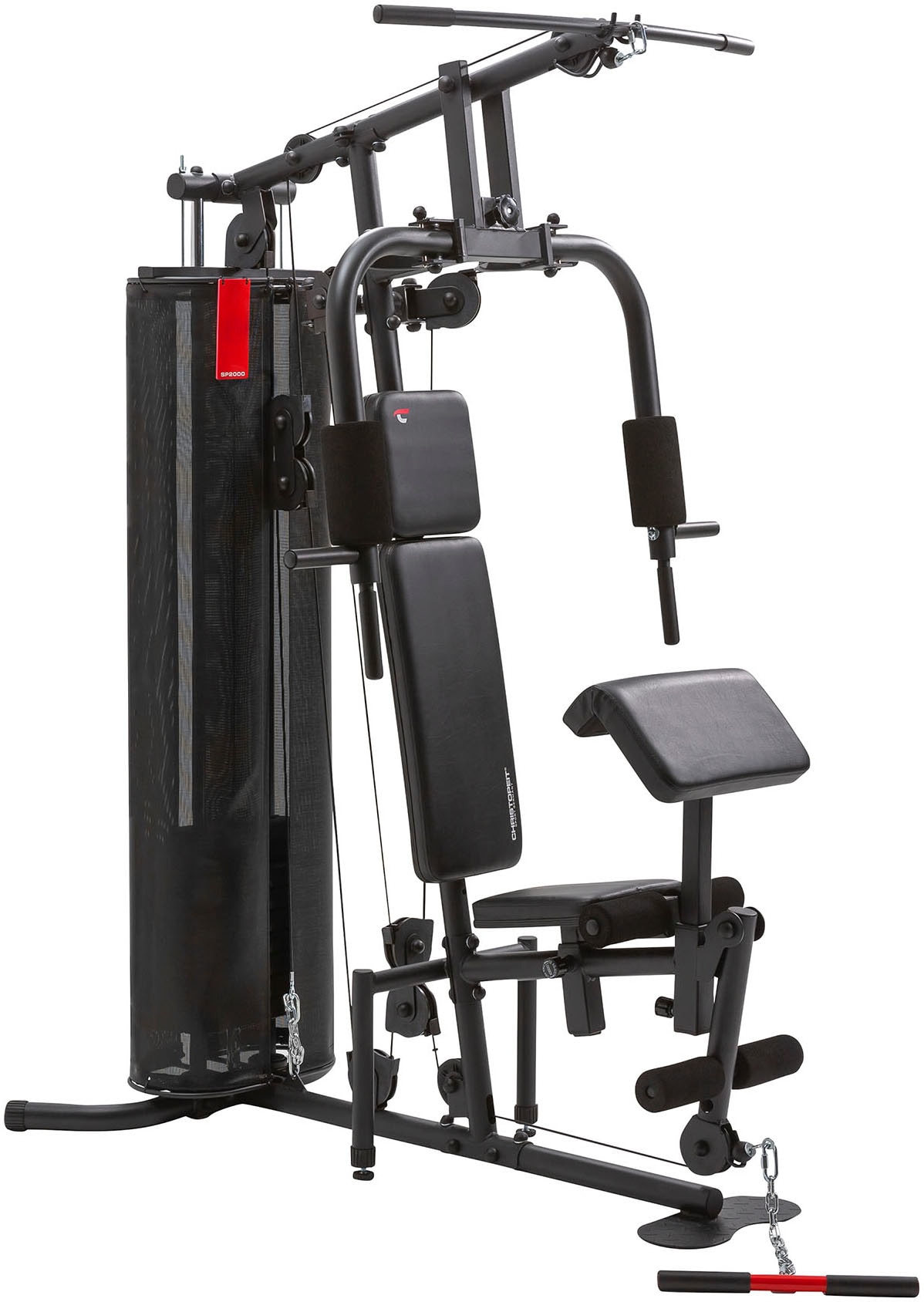 Christopeit Sport® Kraftstation »SP 2000«, 8 Gewichtsblöcke, (Butterflystange, Latzug, Ruderfunktion und mehr), multifunktionale Fitnessstation, max. Trainingsgewicht 56 kg