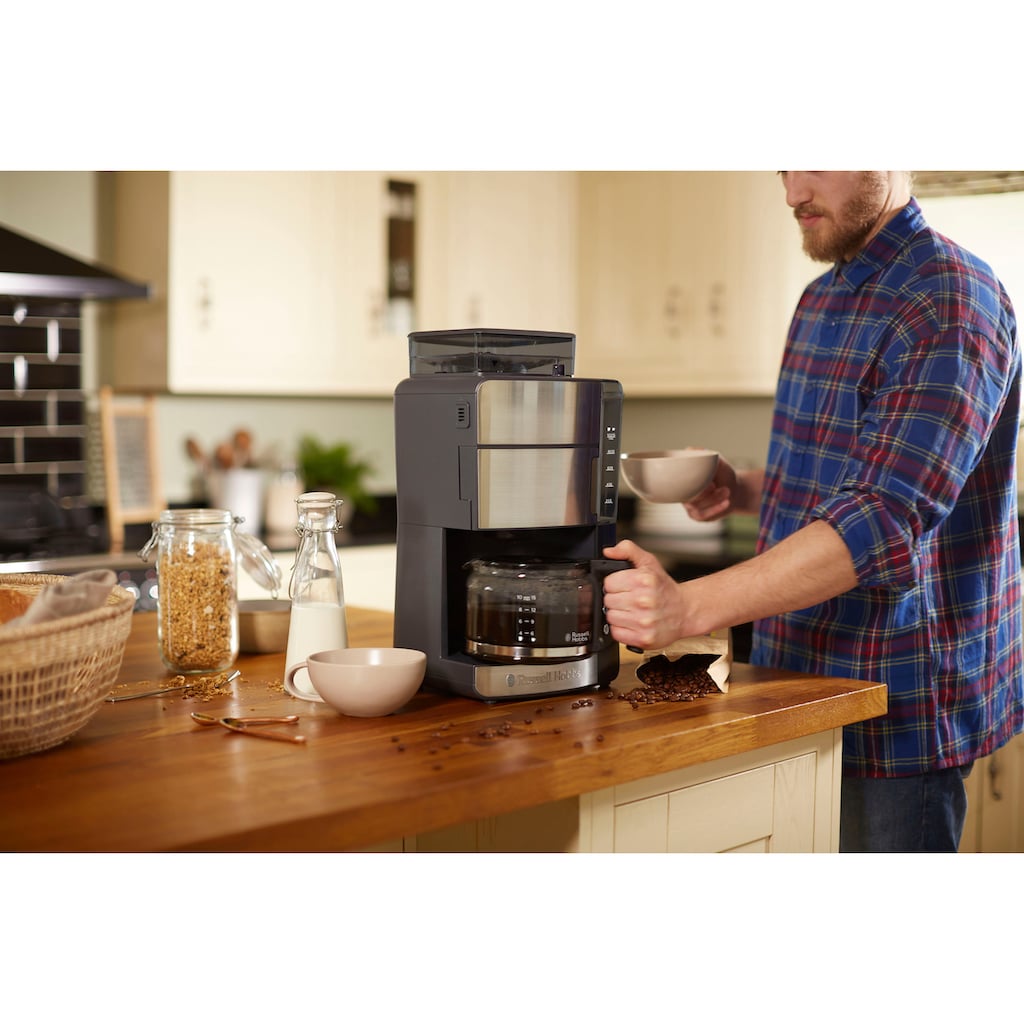 RUSSELL HOBBS Kaffeemaschine mit Mahlwerk »Grind & Brew 25610-56«, 1,25 l Kaffeekanne, Papierfilter, 1x4