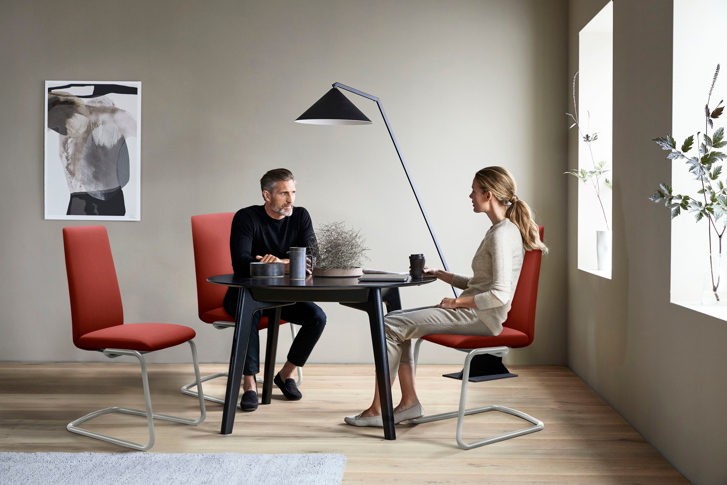 Stressless® Polsterstuhl »Laurel«, Microfaser DINAMICA, High Back, Größe L, mit Beinen aus Stahl in Schwarz matt