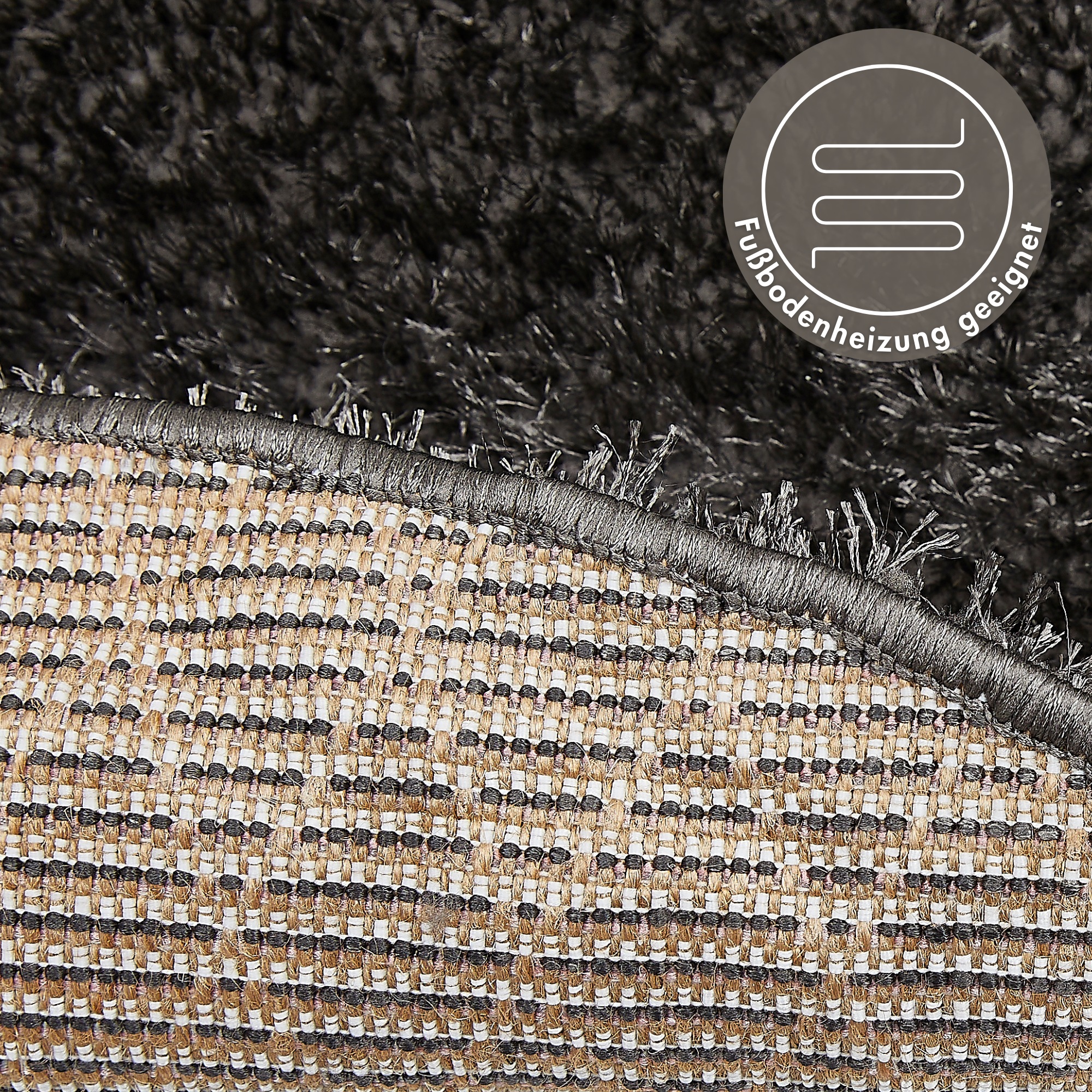 LUXOR living Hochflor-Teppich »Gela«, rund, 45 mm Höhe, Uni Farben, weich und flauschig, ideal im Wohnzimmer & Schlafzimmer