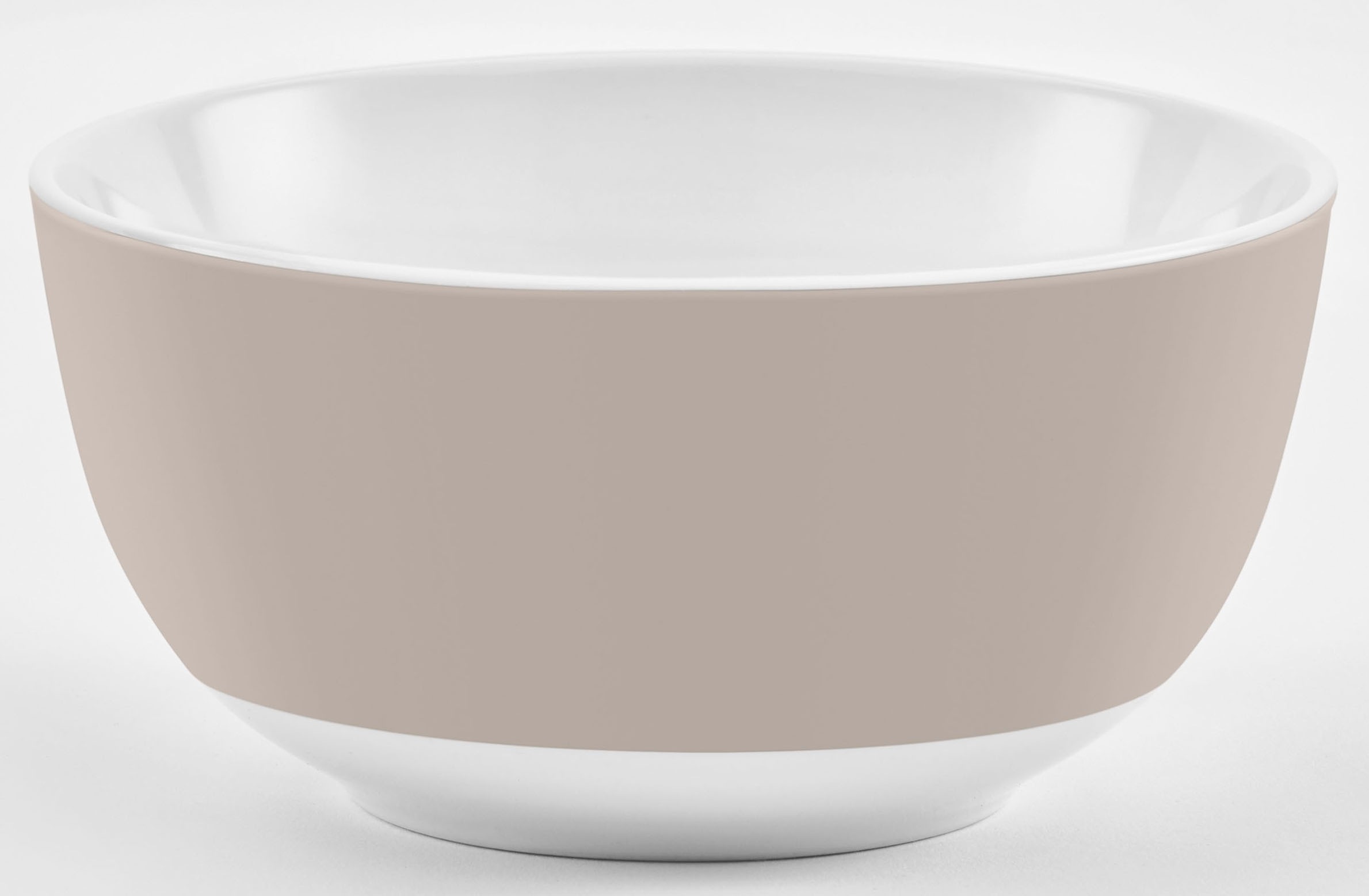 VAN WELL Müslischale »Vario« 6 Stk. aus Porzellan spülmaschinen- und mikrowellengeeignet, Ø 14 cm taupe, weiß