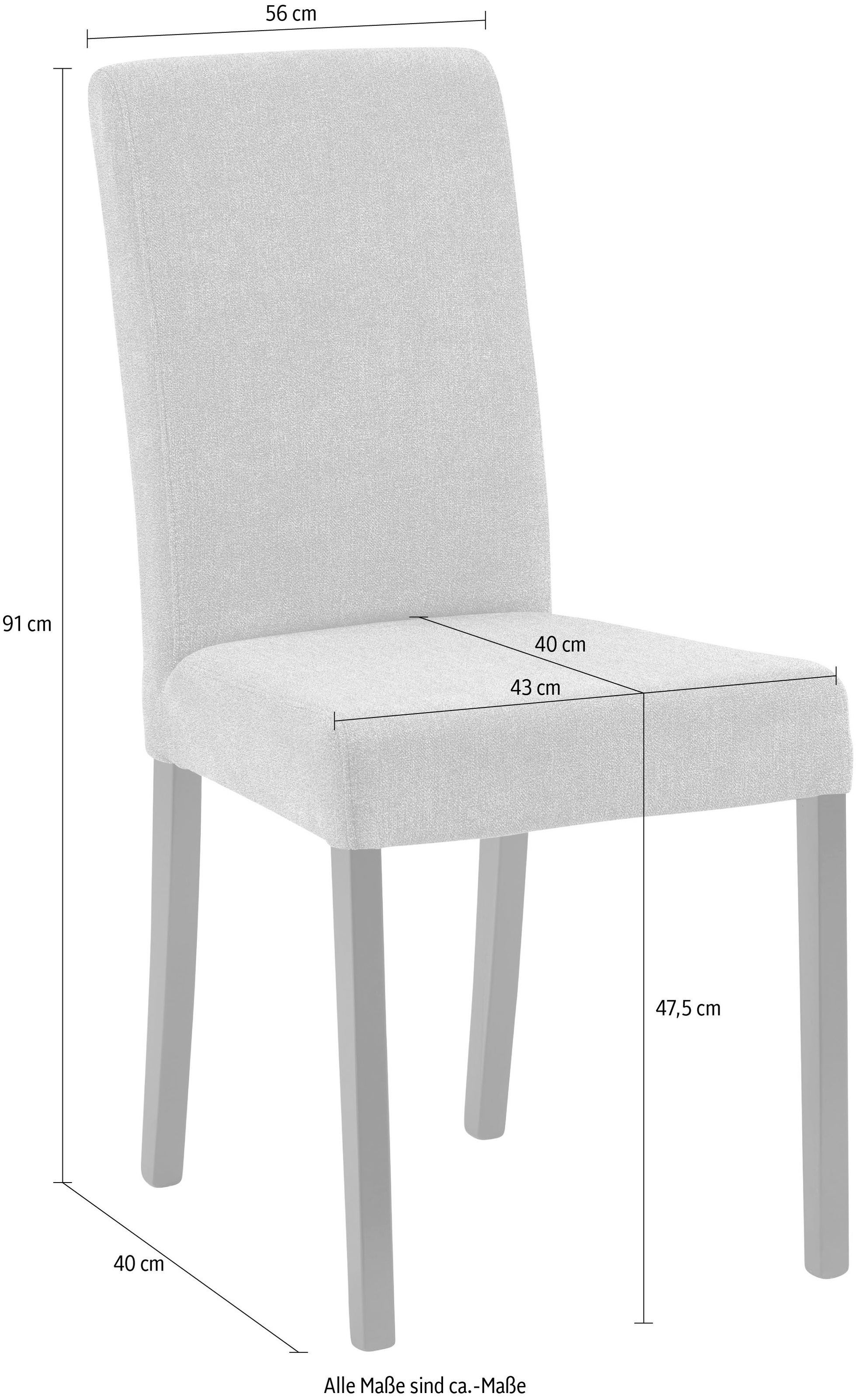 massivline&more 4-Fußstuhl »Martina 100« (Set) 2 Stk.Gestell aus Massivholz günstig online kaufen