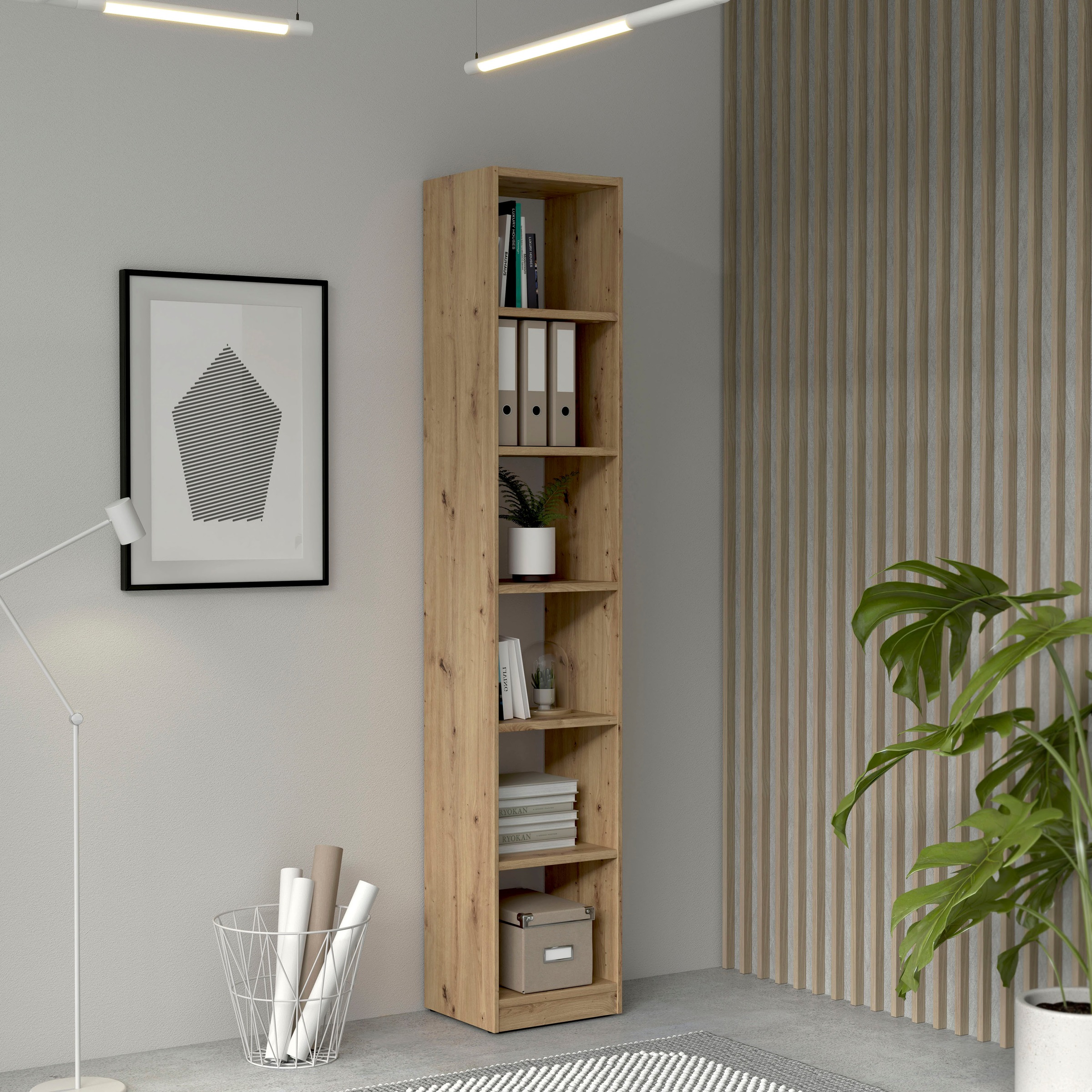 FORTE Aktenregal »Candlekeep, modernes Design«, Bücherregal, Höhe 220 cm, in 40 oder 80 cm Breite