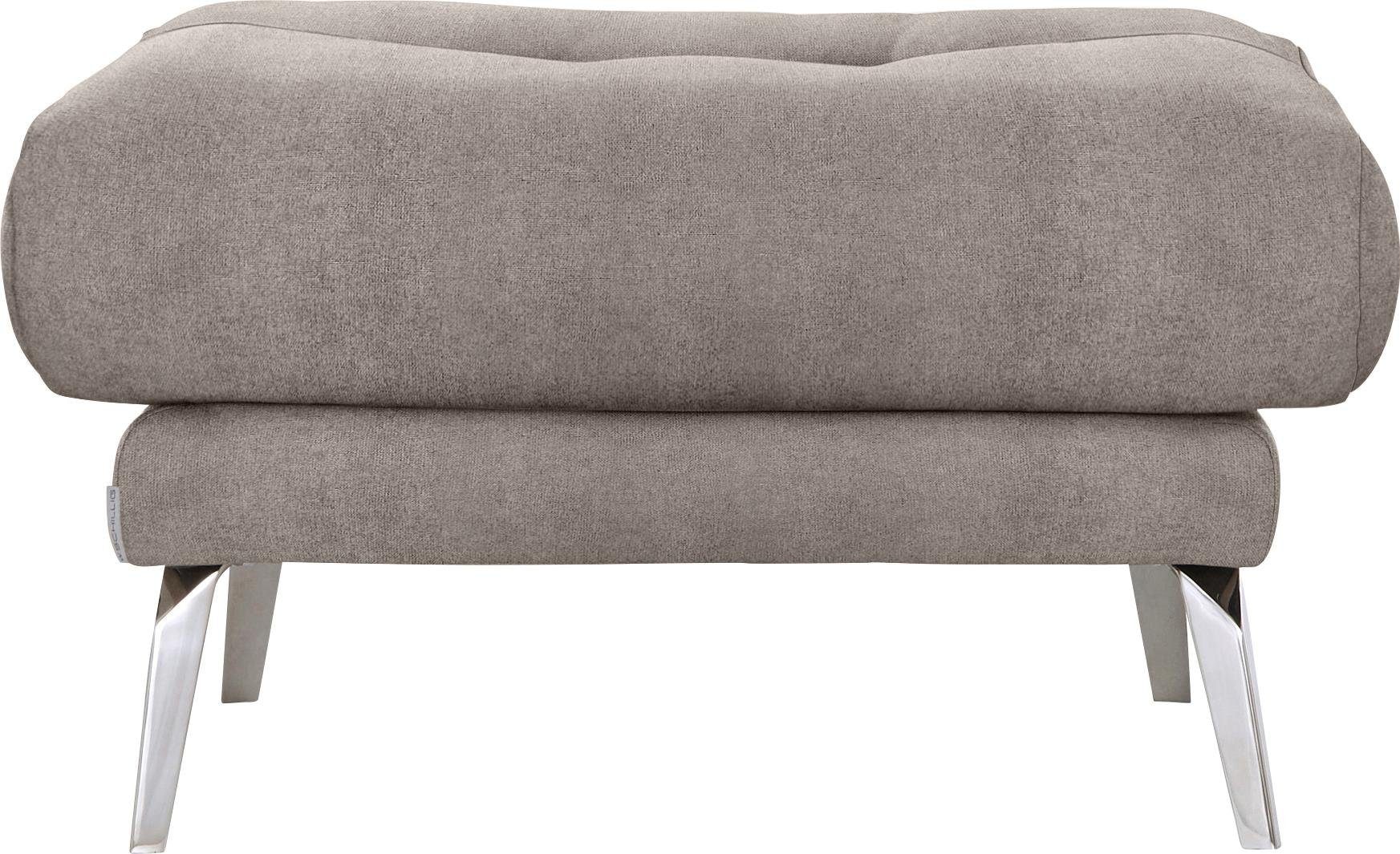 W.SCHILLIG Hocker »softy«, mit dekorativer Heftung im Sitz, Füße Chrom glänzend