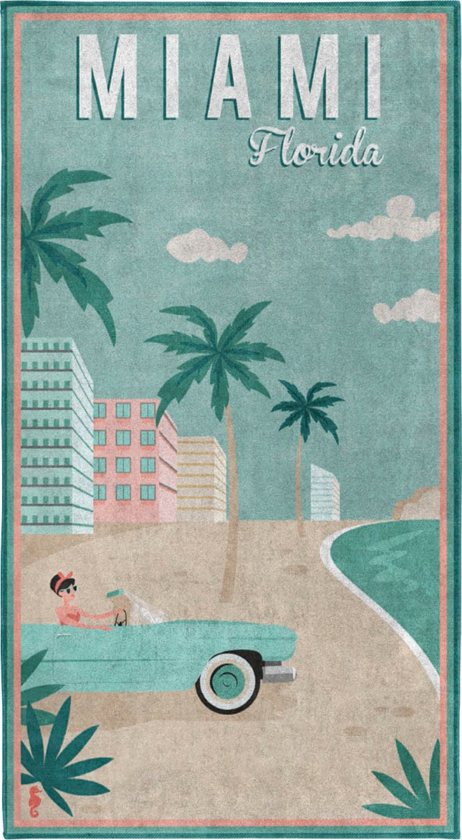 Seahorse Strandtuch »Miami«, Miami Aufdruck St.), mit (1 online Beach bestellen