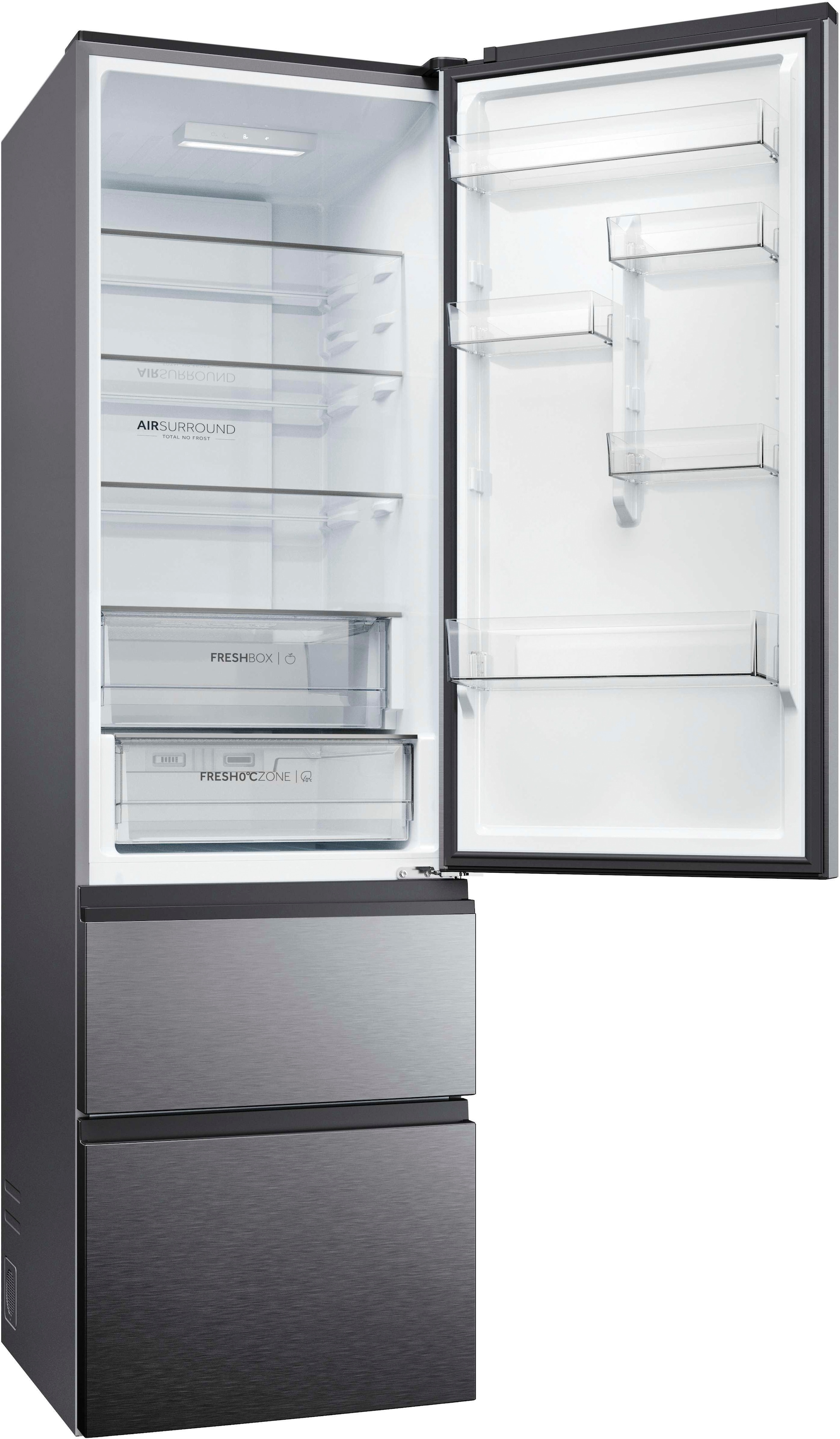 Haier Kühl-/Gefrierkombination Combi 3D 60 »HTR3620CNMP« 205 cm hoch 59,5 cm breit Easy Access-Gefrierschubladen: Alles schnell gefunden