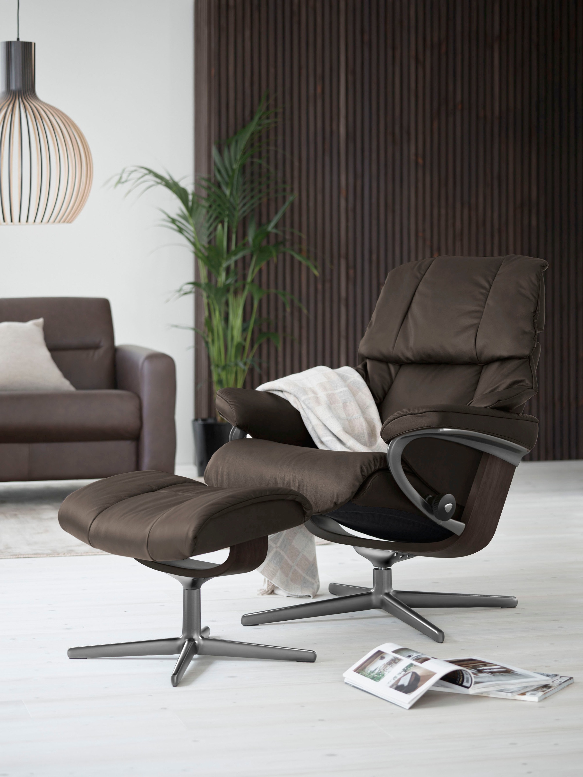 Stressless "Reno" Set, Relaxsessel mit Hocker, mit Hocker, mit Cross Base, günstig online kaufen