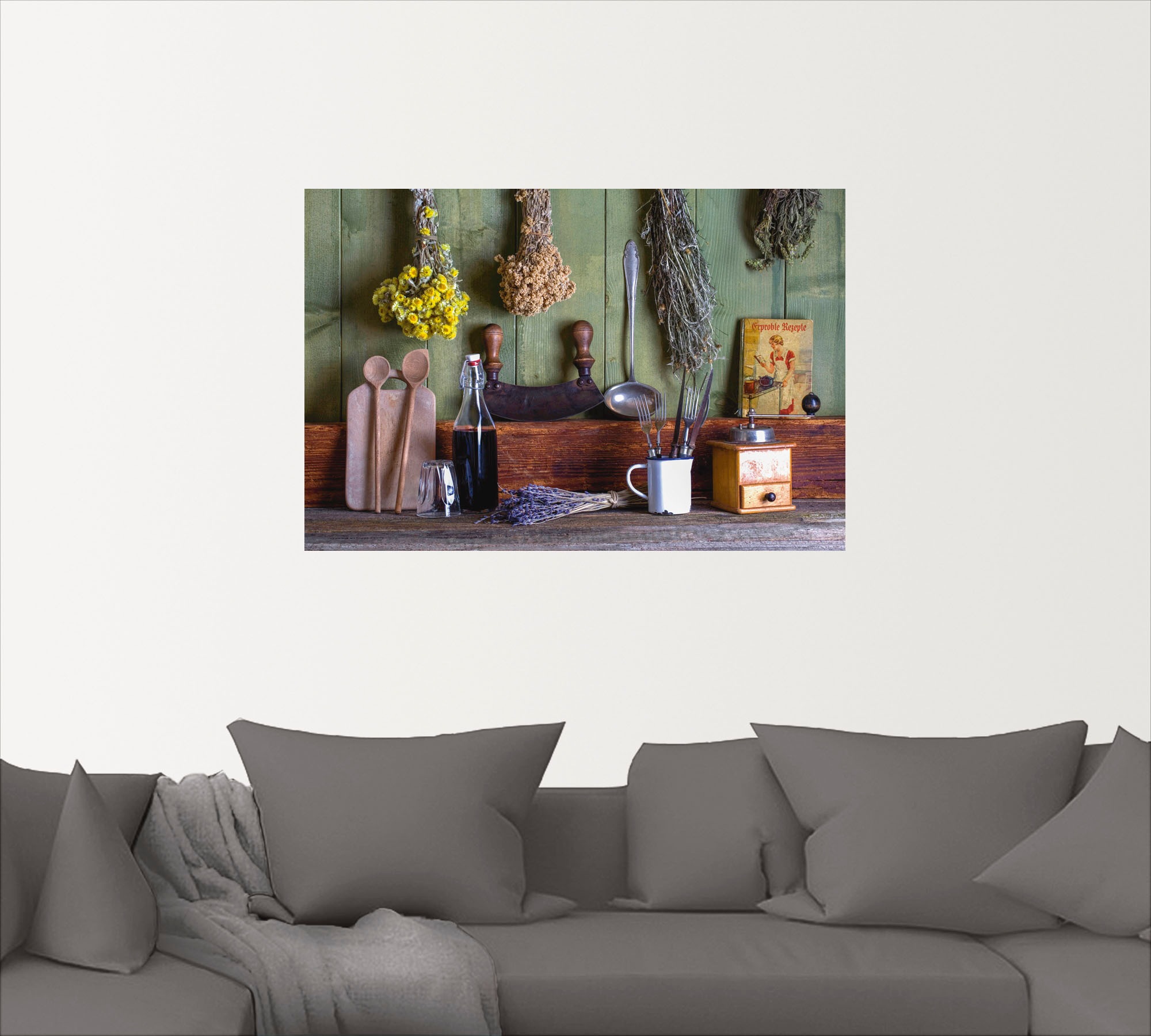 Artland Wandbild »Rustikale Küchenszene«, Innenarchitektur, (1 St.), als Alubild, Outdoorbild, Leinwandbild, Poster, Wandaufkleber