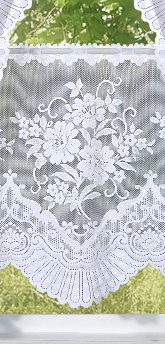 Weckbrodt Scheibengardine »Siena«, (1 St.), Bistro, Jacquard, floral, halbt günstig online kaufen