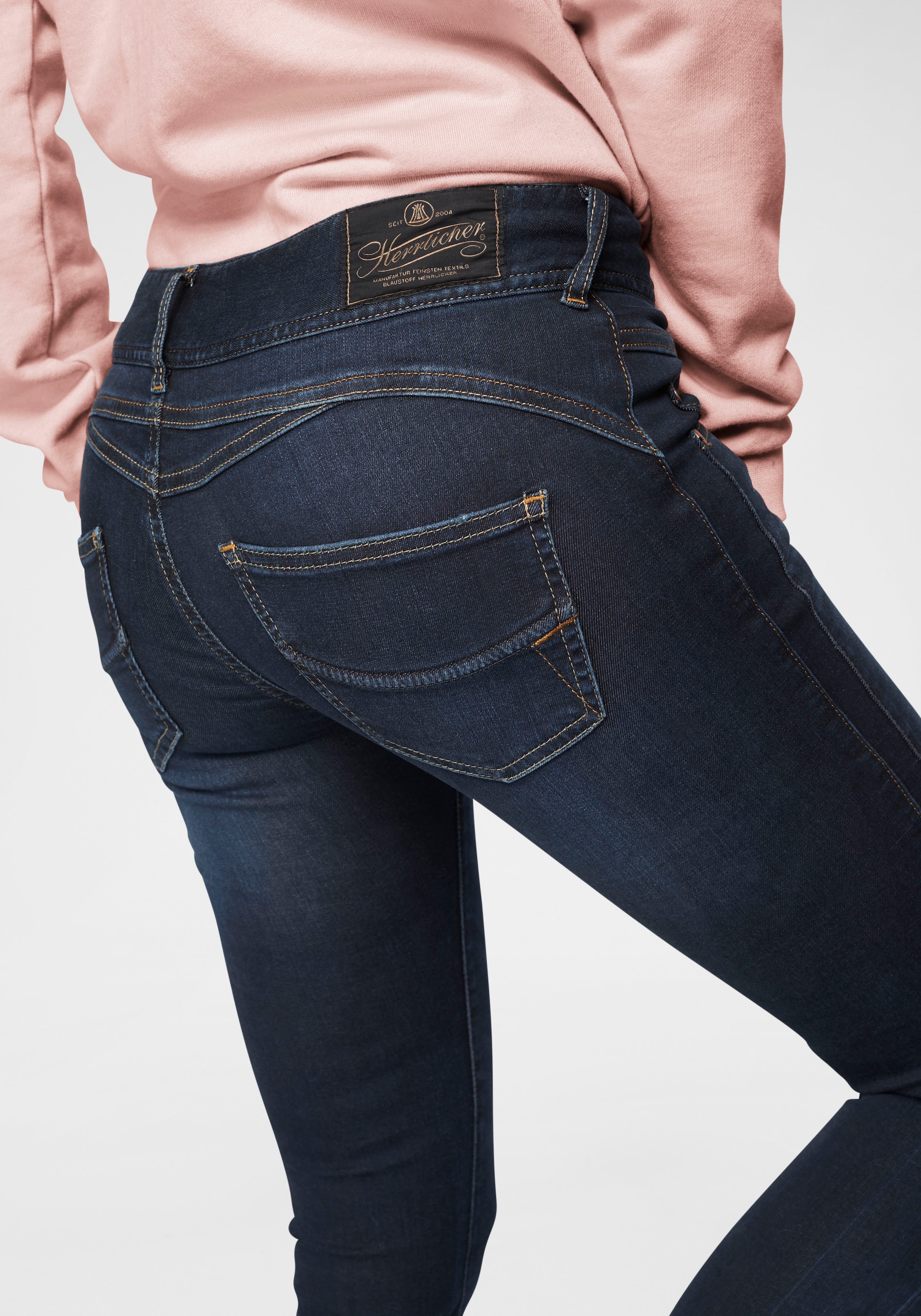 Herrlicher 5-Pocket-Jeans »Gila Slim Denim« mit seitlichen Keileinsätzen, figurformend