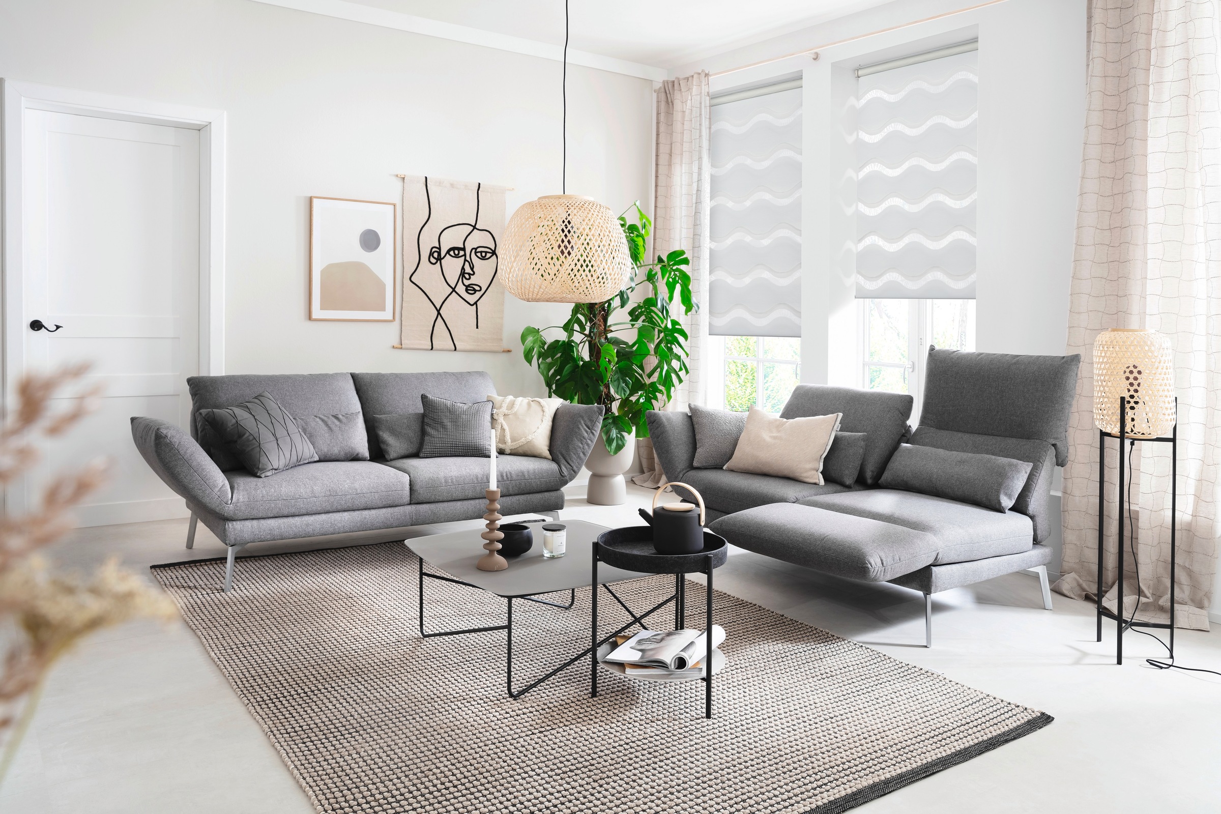 SCHÖNER WOHNEN-Kollektion Doppelrollo »Tilda«, transparent, Sichtschutz, mit Bohren/ohne Bohren, freihängend, geklemmt, silberne oder weiße Rollo-Technik