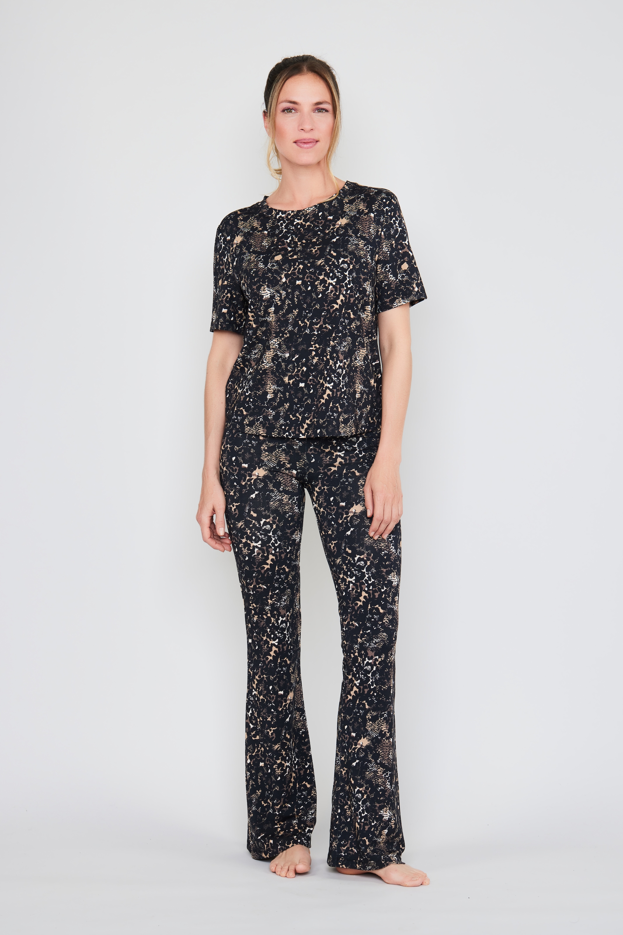 JOOP! Jeans Crop-Top Animal-Look, Kurzarm, Rundhalsausschnitt