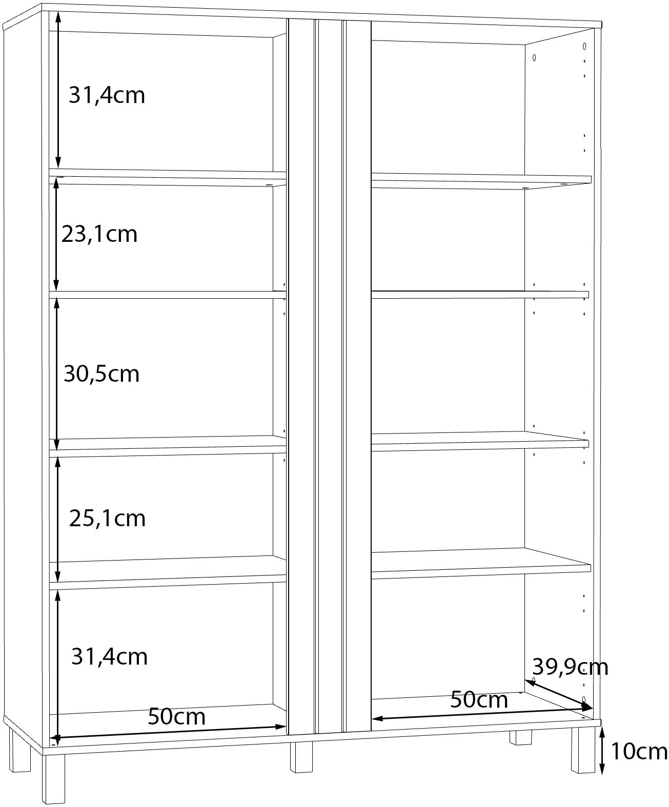 FORTE Highboard »Killarney«, Highboardvitrine, Stauraum, Soft Close