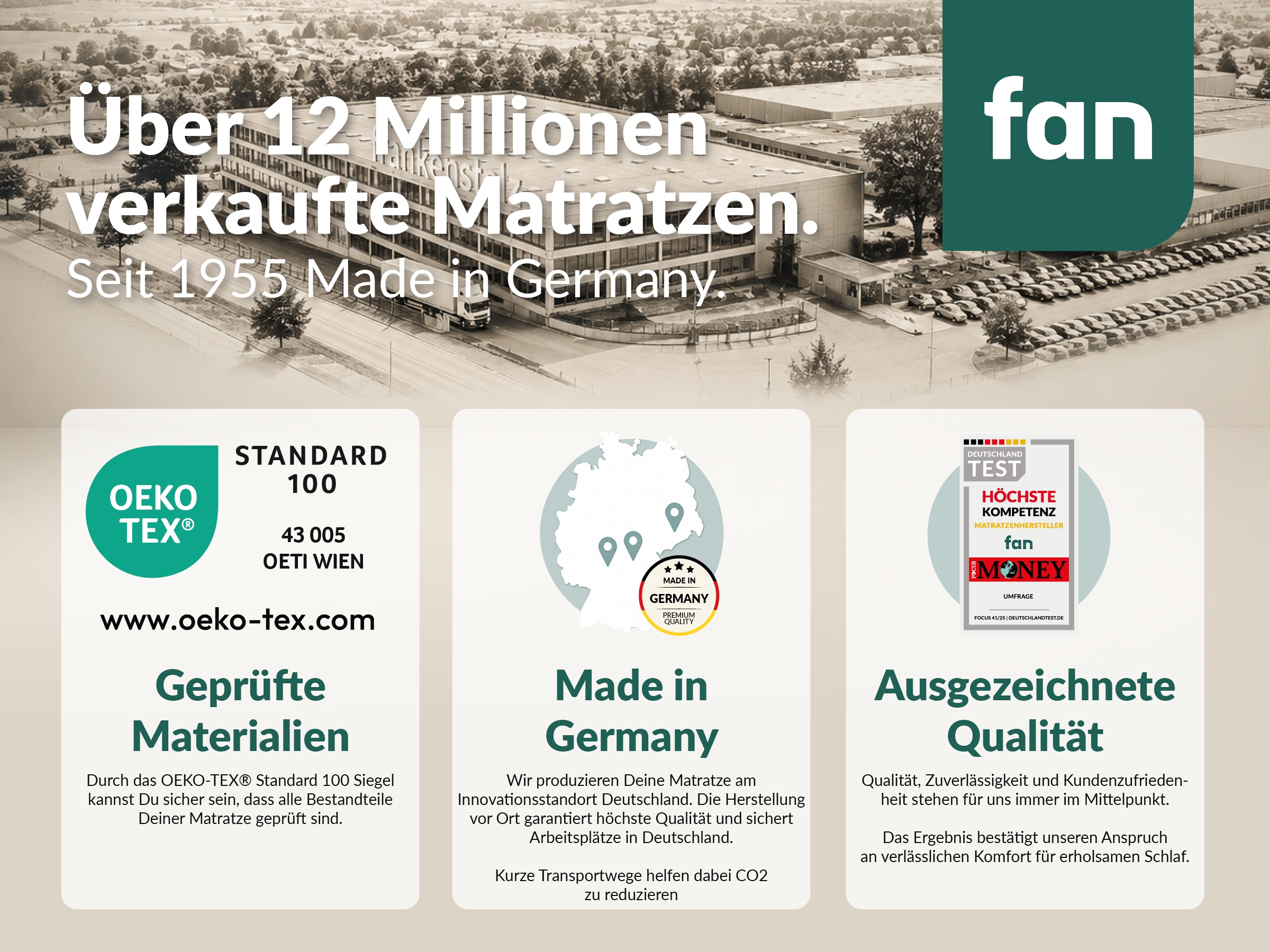 fan Taschenfederkernmatratze »fan Flexible Duo T, Matratze 90x200 cm, 140x200 cm & mehr, in H2/H3« 22 cm hoch 1.034 Federn 1 Stk. tlg. Wendematratze mit Pure Fresh-Bezug, 1034 Federn (bei 100x 200 cm)
