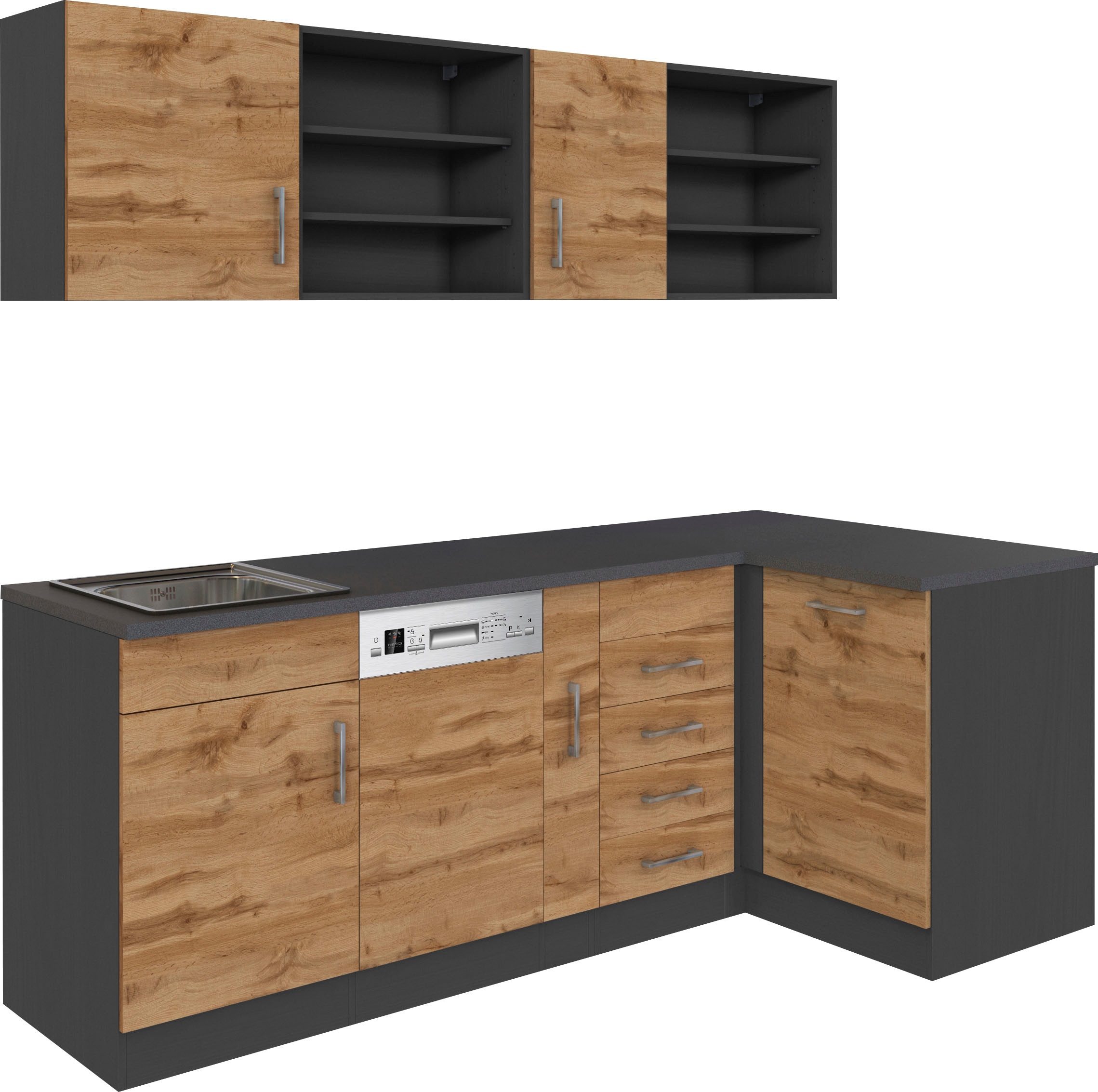 KOCHSTATION Küche »KS-Mali«, Stellbreite 210/110 cm, mit E-Geräten günstig online kaufen