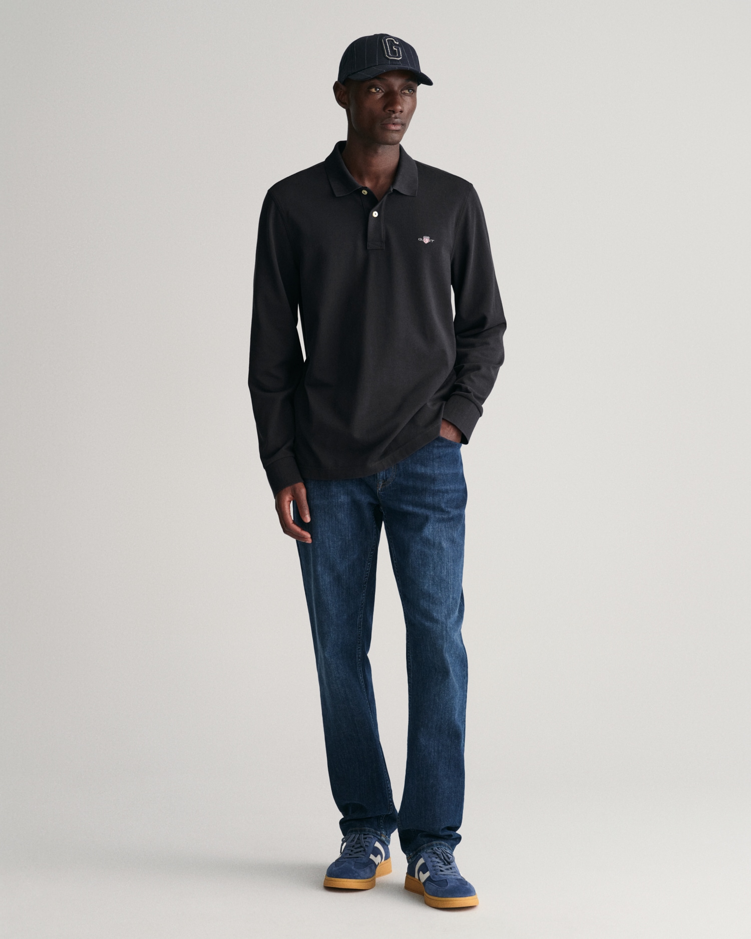 Gant Poloshirt »REG SHIELD LS PIQUE RUGGER« mit Logotickerei auf der Brust