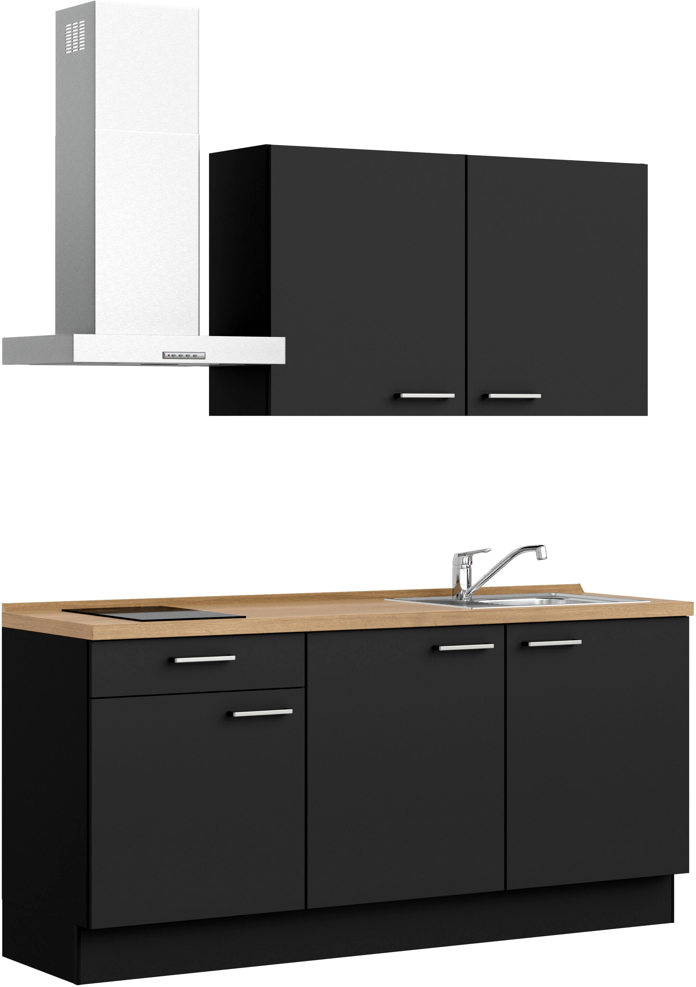 nobilia® Küchenzeile »"Touch I", NEU: individuell anpassbar mit gratis Profi-Beratung« vormontiert, Breite 180 cm, Ausrichtung wählbar, wahlw. mit E-Geräten