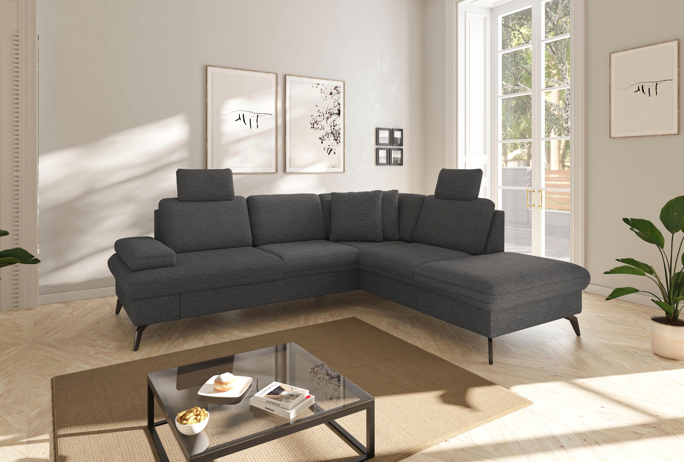 sit&more Ecksofa »Morris Jubi L-Form«, inkl. Armteilfunktion und 1 Zierkiss günstig online kaufen