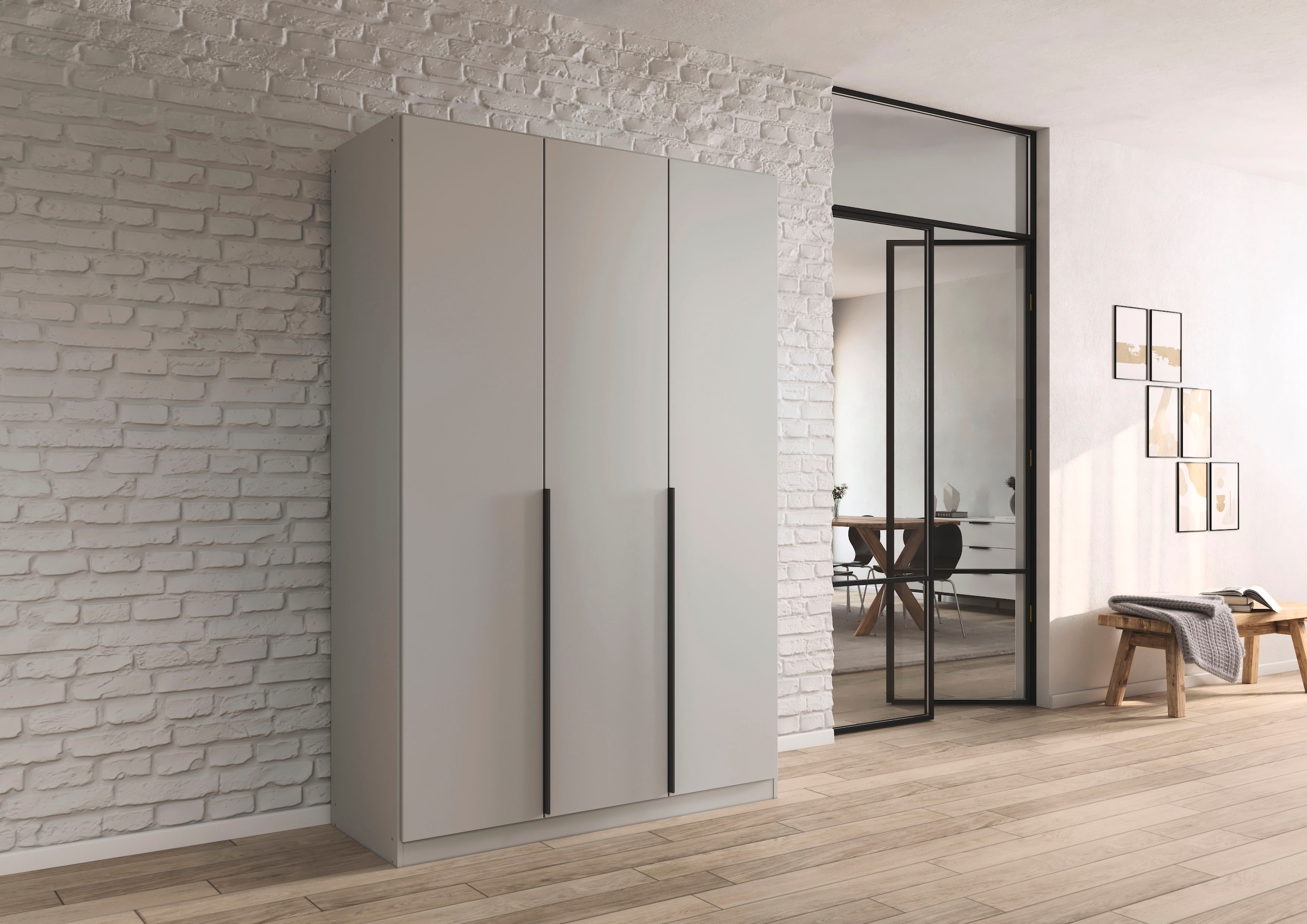rauch Drehtürenschrank »Kleiderschrank Schrank Garderobe AGORDO TOPSELLER Schlafzimmer«, (in zwei Griff-Farben mit Dekor- oder Hochglanzfront), durchdachte Innenausstattung, in 6 Breiten und 2 Höhen MADE IN GERMANY