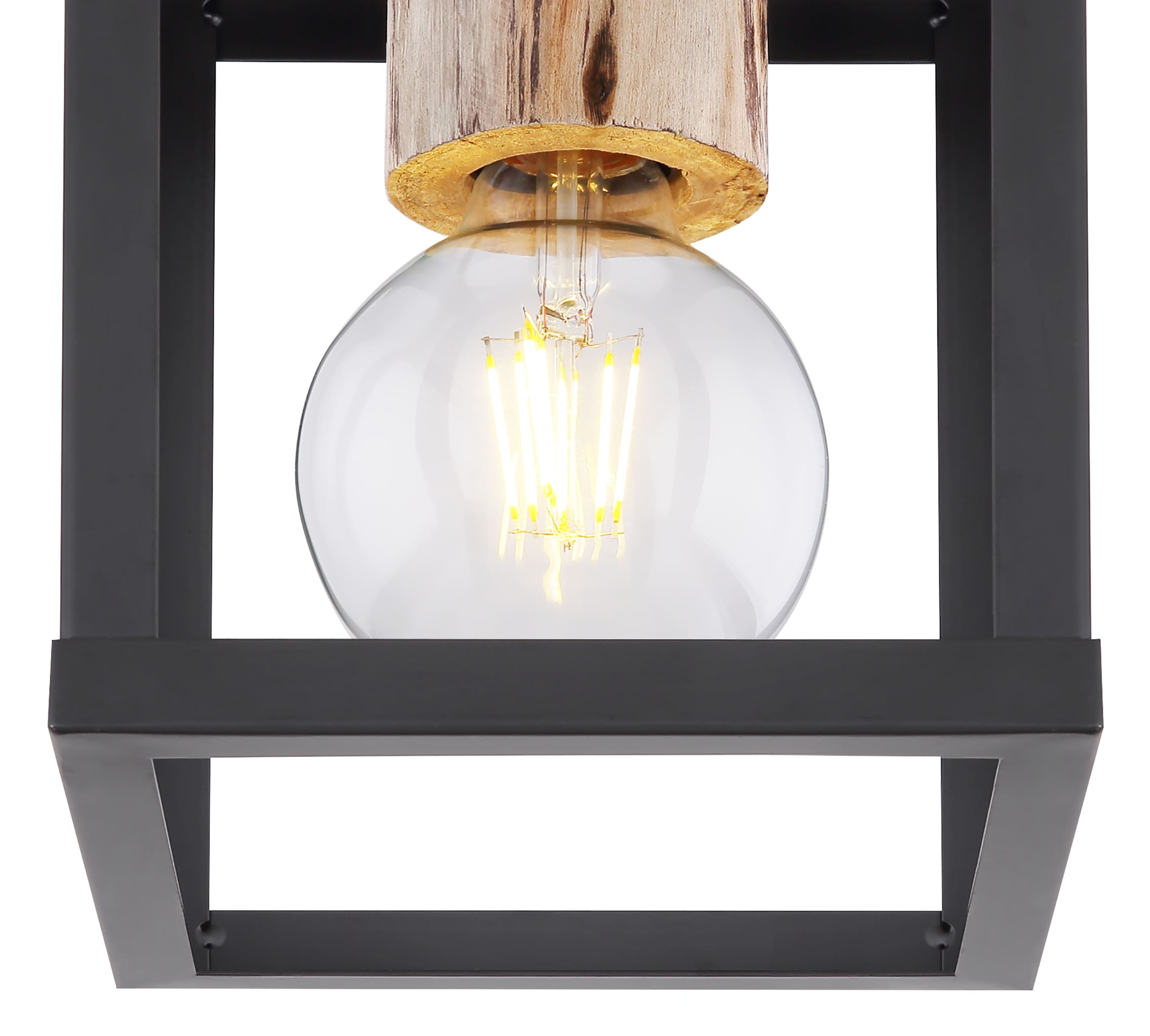 GLOBO LIGHTING Deckenleuchte »HAGAR«, Leuchtmittel E27 | ohne Leuchtmittel, Deckenlampe/Holz/Wohnbereich/Büro/Flur/modern/schwarz