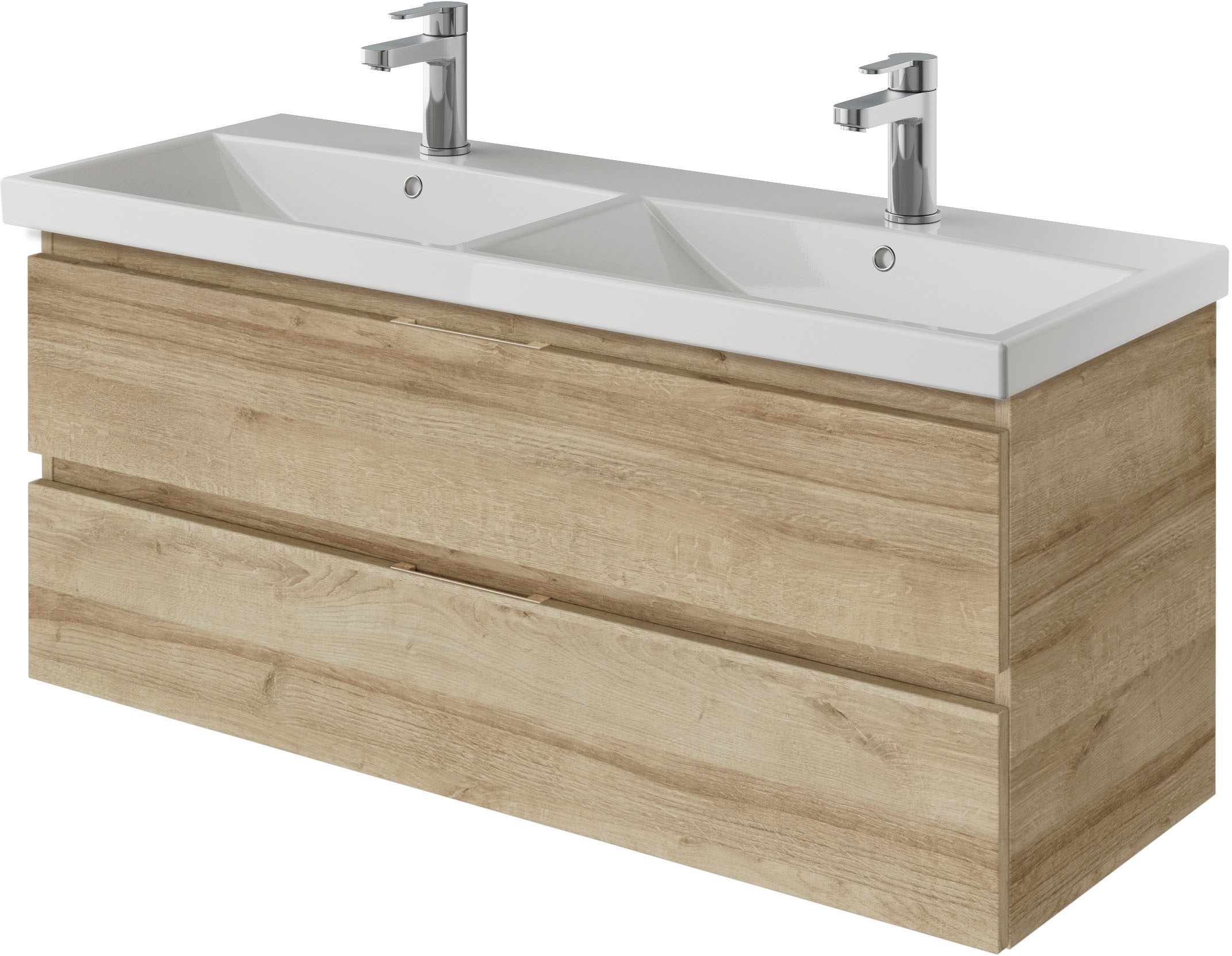 Saphir Badmöbel-Set »Serie 4035 2-teilig, Keramik-Doppelwaschtisch mit LED-Spiegelschrank« Set, 