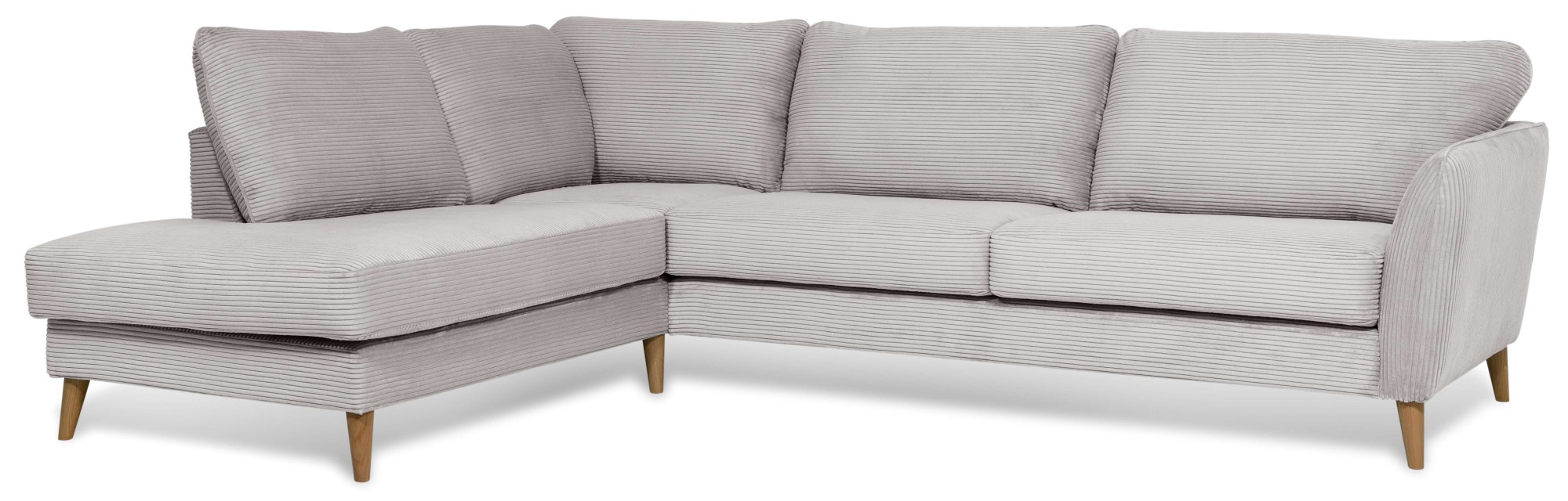 Home affaire Ecksofa »MARSEILLE 278/202 cm, L-Form, Ottom. rechts/links«, Massivholzbeine aus Eiche, in verschieden Bezügen und Farbvarianten
