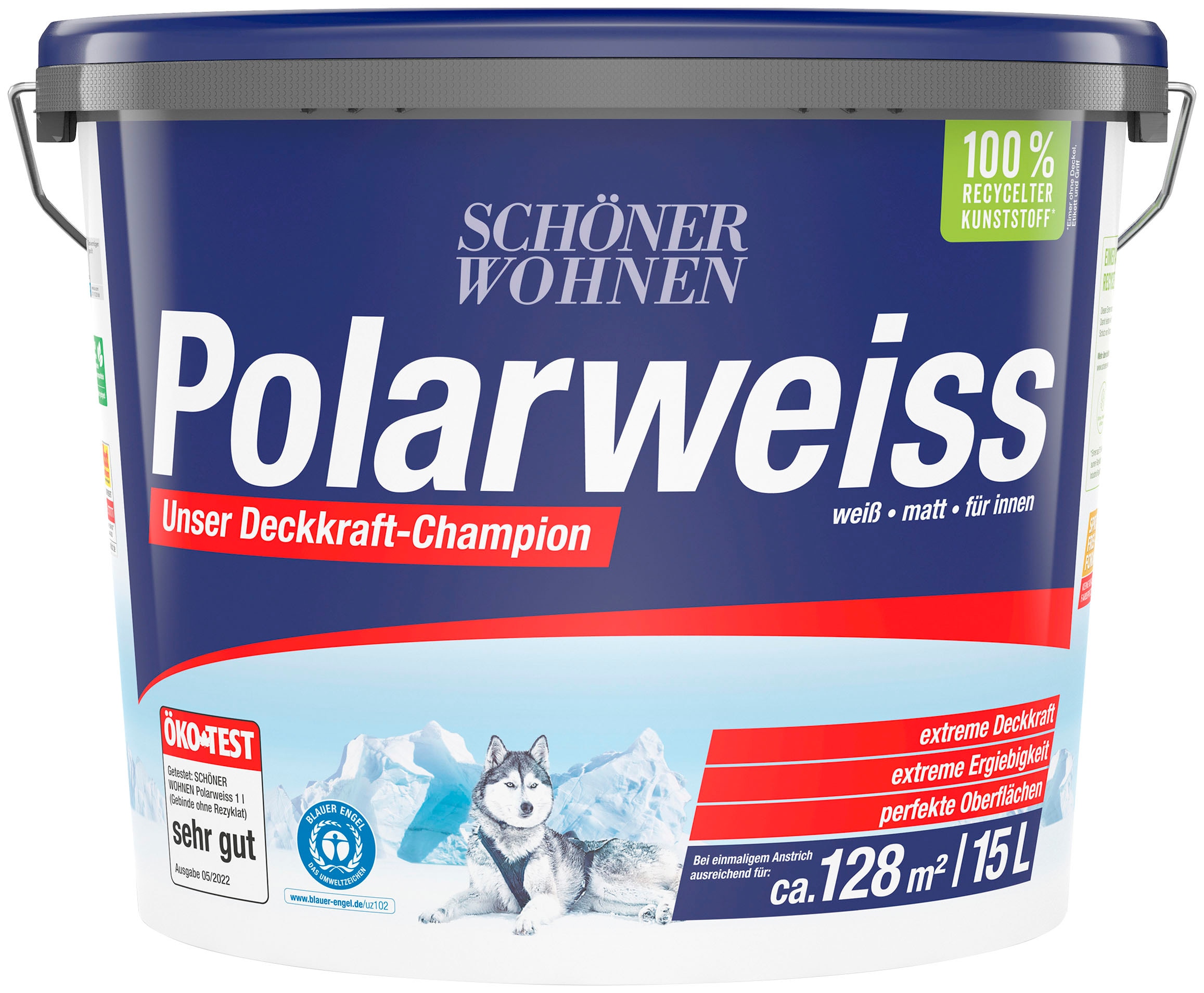 SCHÖNER WOHNEN FARBE Wand- und Deckenfarbe »Polarweiss«, 15 Liter, mit Spritzfrei-Formel - konservierungsmittelfrei
