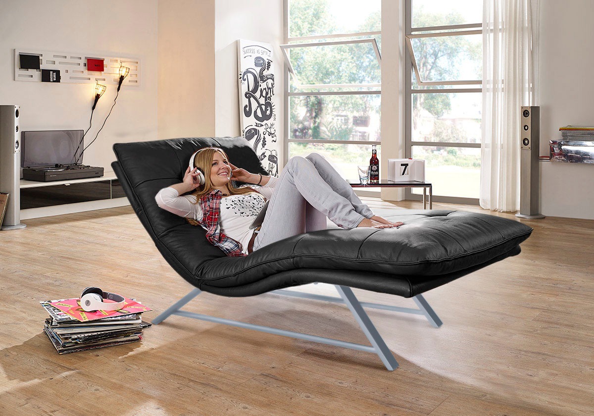 W.SCHILLIG Relaxliege »daily dreams«, in Waffelkissen-Optik, wahlweise mit Motor, Kufengestell, in 2 Breiten