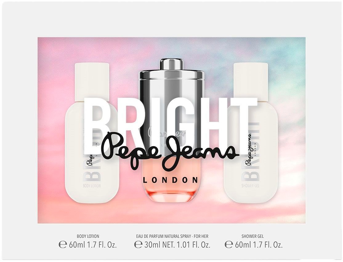 Pepe Jeans Duft-Set »PJ BRIGHT Gift Set EDP 30ml + Body Lotion 60ml + Shower Gel 60ml«, (Set, 3 tlg.)