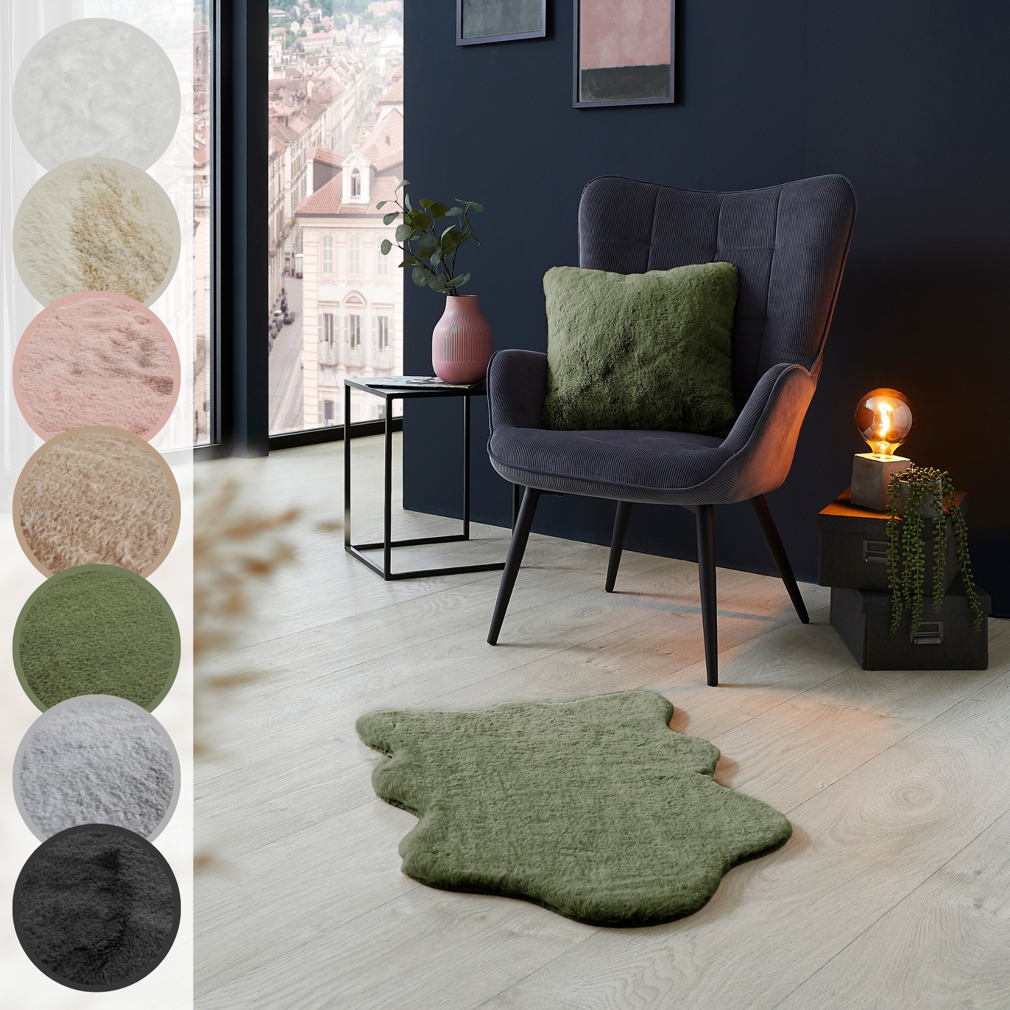 LUXOR living Fellteppich »Novara«, fellförmig, 30 mm Höhe, Kunstfell, weich günstig online kaufen