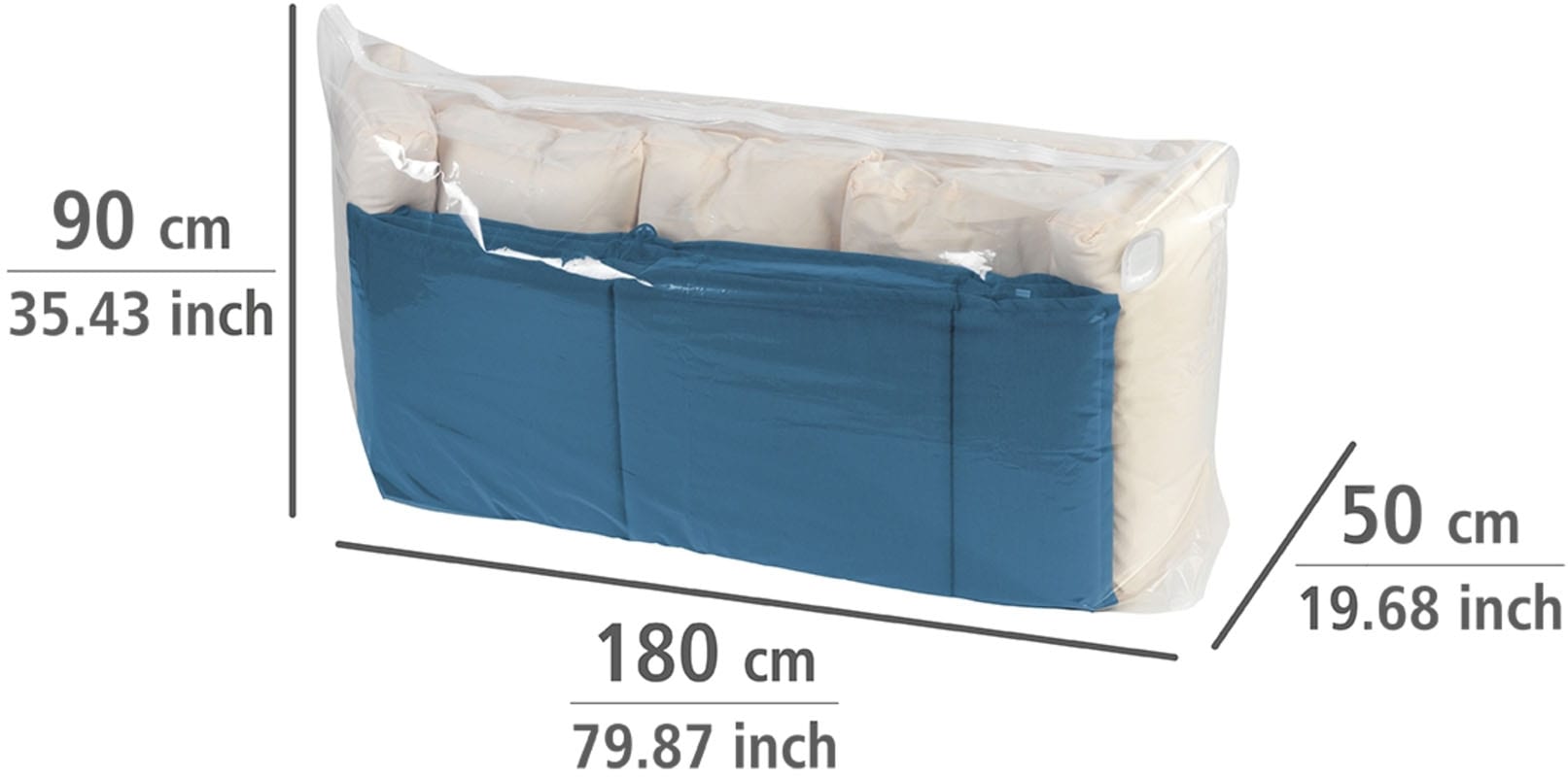 WENKO Vakuumierbeutel »Vakuum Jumbo Cube XXL«, extra großer Vakuumbeutel für Kleidung, Gartenpolster & Bettdecken