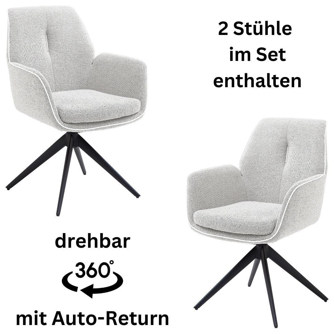 Stolkom Armlehnstuhl »Enja« (Set) 2 Stk.360 grad drehbar mit Auto-Return günstig online kaufen