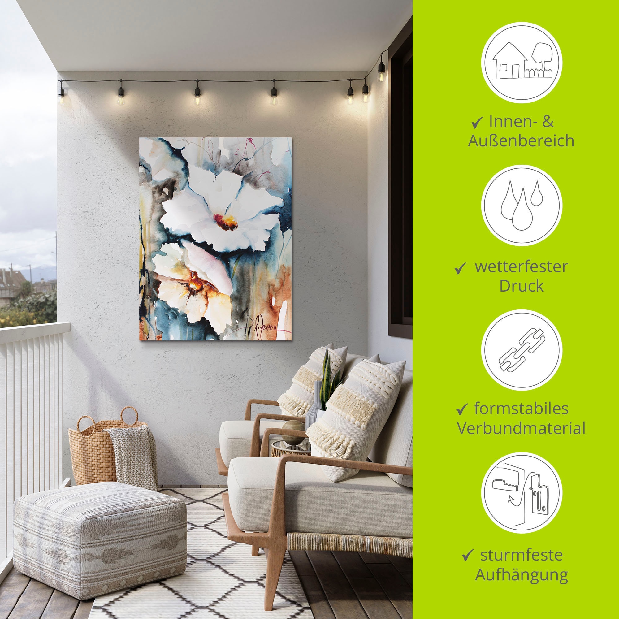 Artland Wandbild »Aquasblüten II«, Blumen, (1 St.), als Alubild, Outdoorbild, Leinwandbild, Poster in verschied. Größen