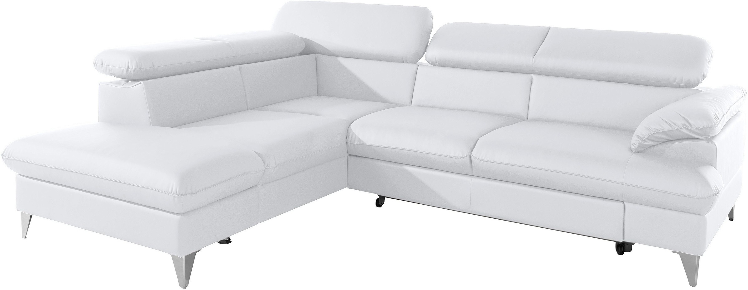 COTTA Polstergarnitur »Caluso L-Form«, Set bestehend aus: Ecksofa mit Kopfteilverstellung & Hocker
