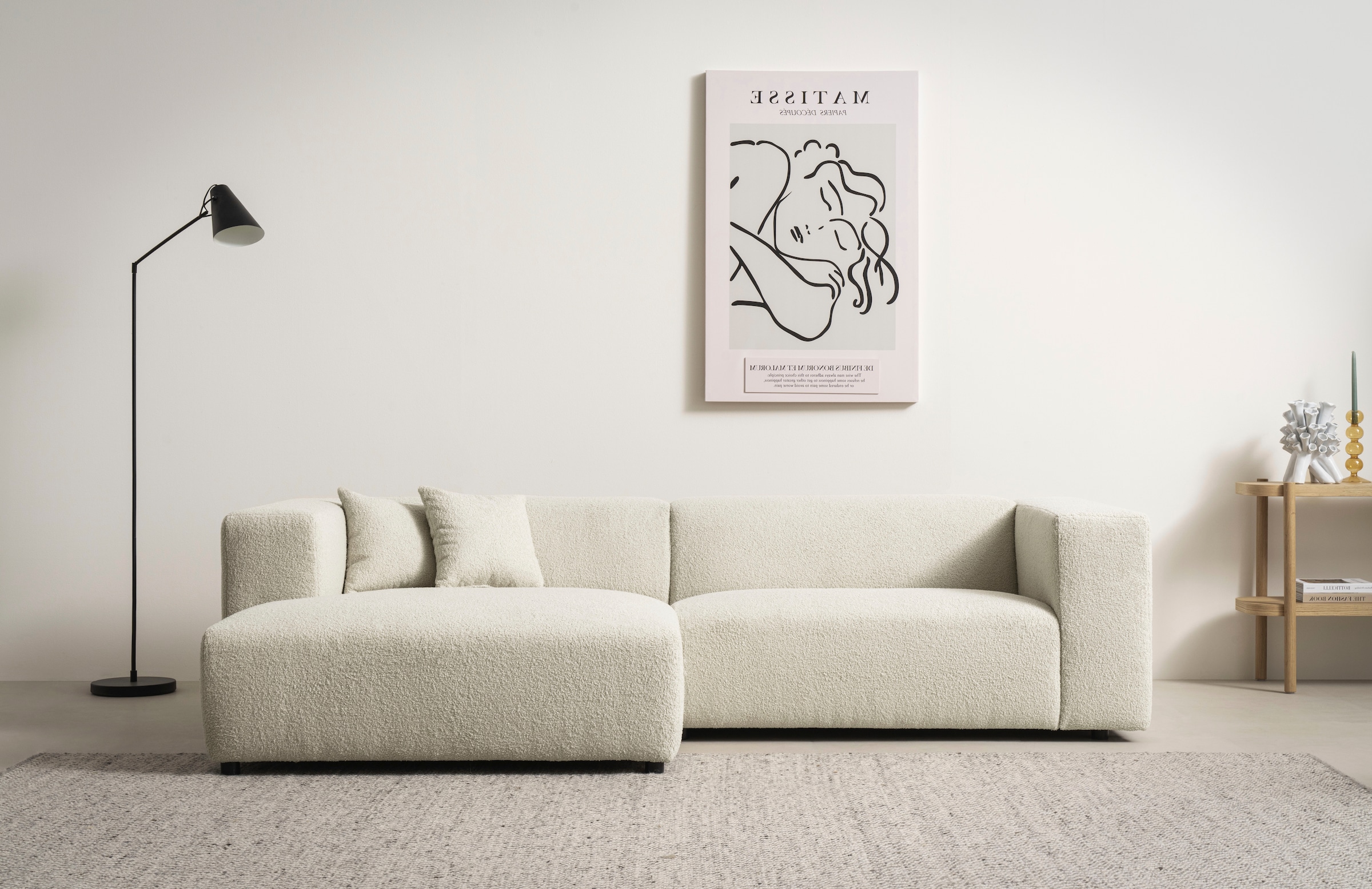 Home affaire Ecksofa »BAKELS, L-Form in Cord oder Boucle-Stoff, moderne Cou günstig online kaufen