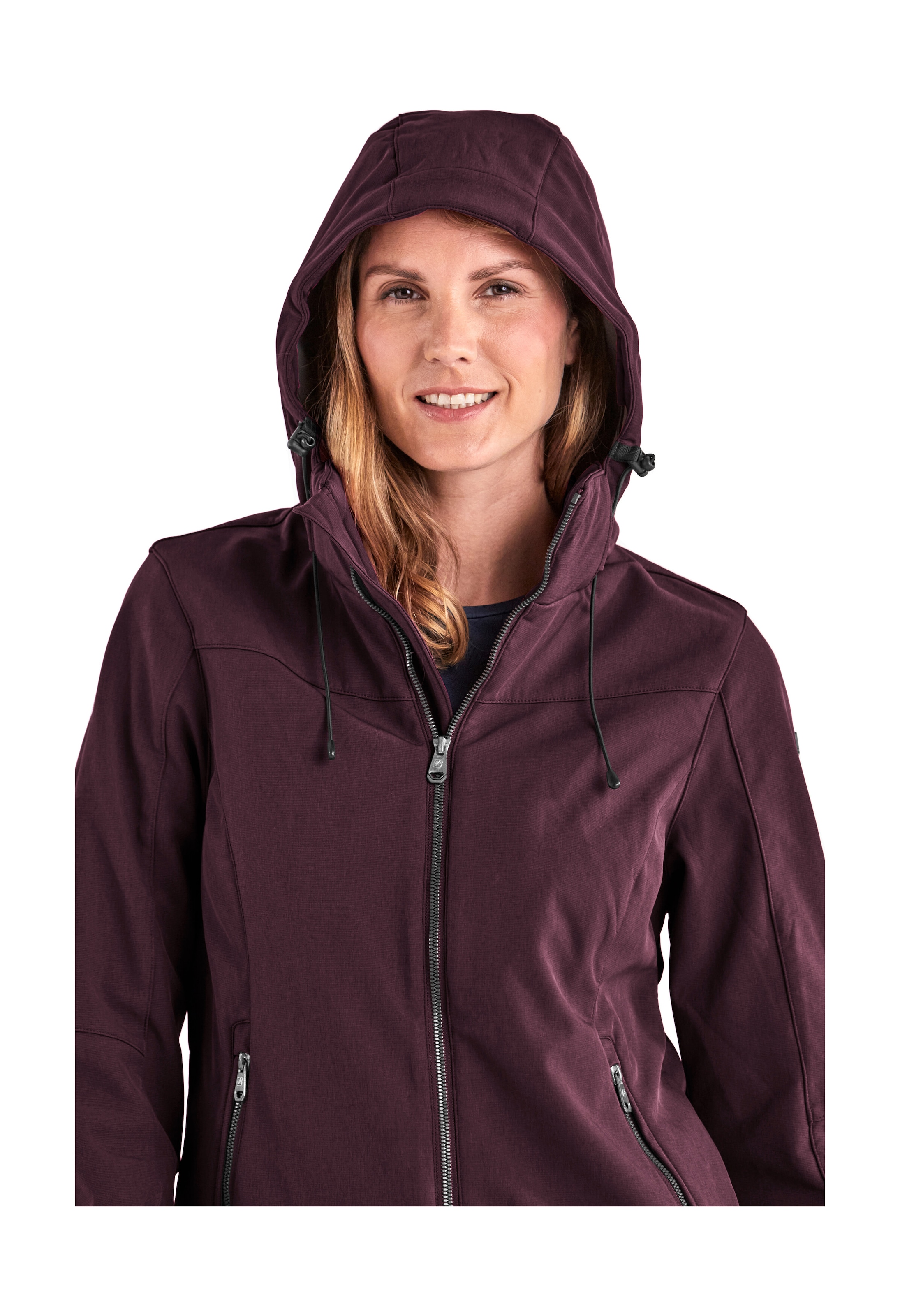 Killtec Softshelljacke »Damen Softshelljacke«, Wasserabweisende, winddichte Softshelljacke mit abnehmbarer Kapuze