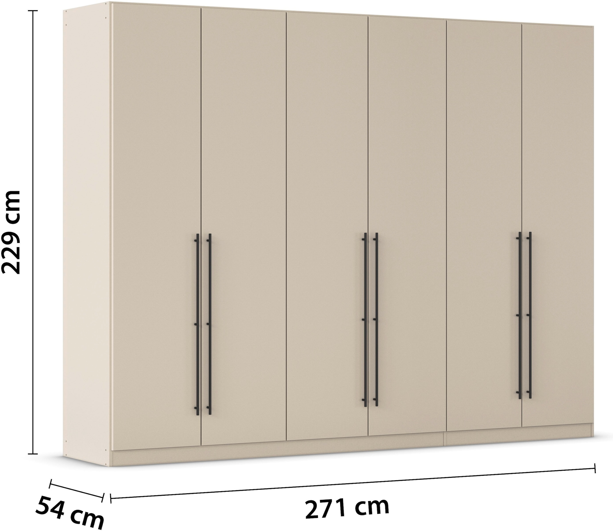 rauch Kleiderschrank »Drehtürenschrank Schrank Garderobe Wäscheschrank Schlafzimmer AVOLA«, (in 3 verschiedenen Ausstattungen BASIC/CLASSIC/PREMIUM), mit hochwertigen Stangengriffen in Schwarz aus Metall MADE IN GERMANY