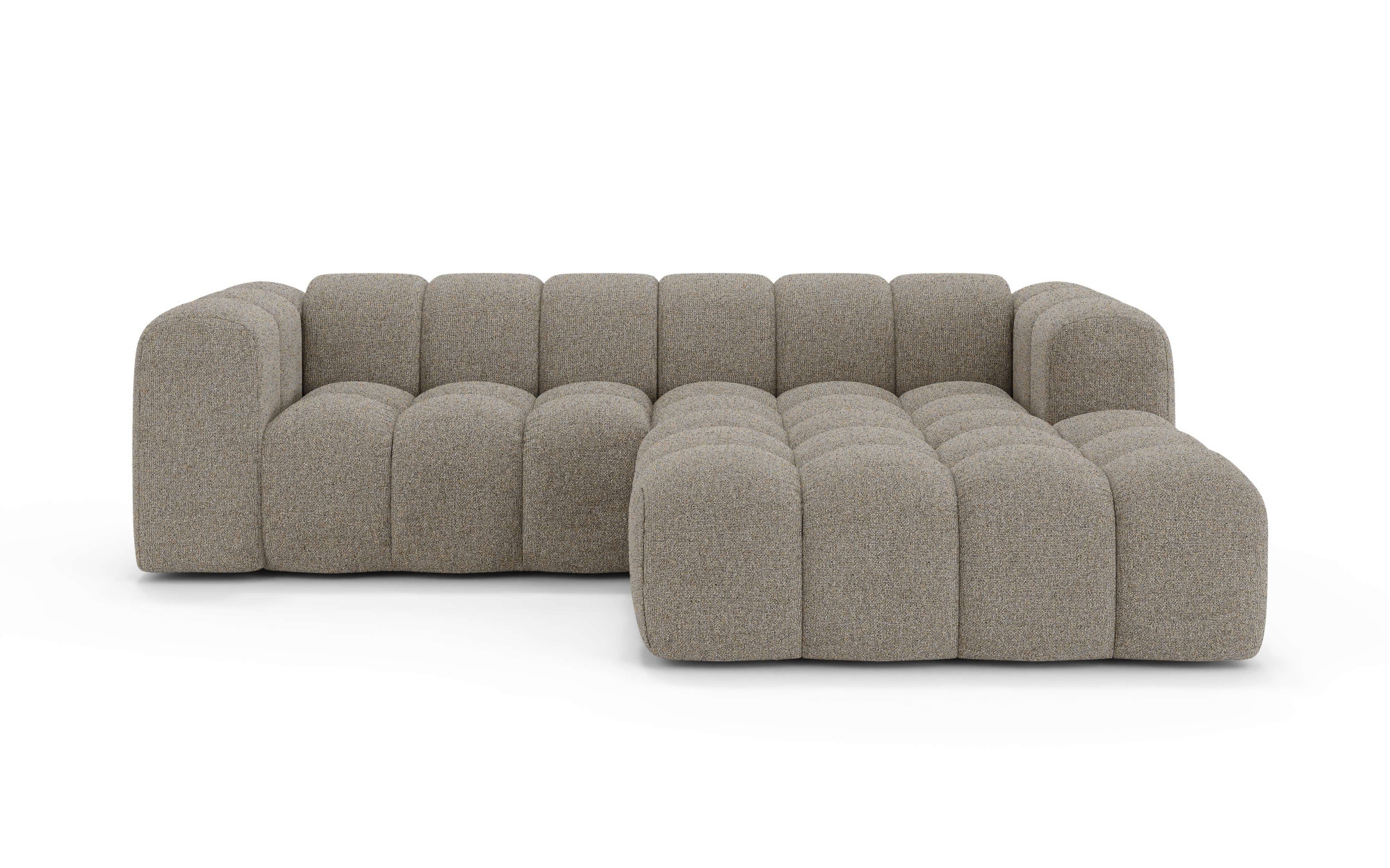 OTTO home Ecksofa »KALLIE Design-Sofa mit Wellenunterfederung, Bubble-Optik, 248/186/72cm«, moderne Steppung, hoher Sitzkomfort und modernes Design