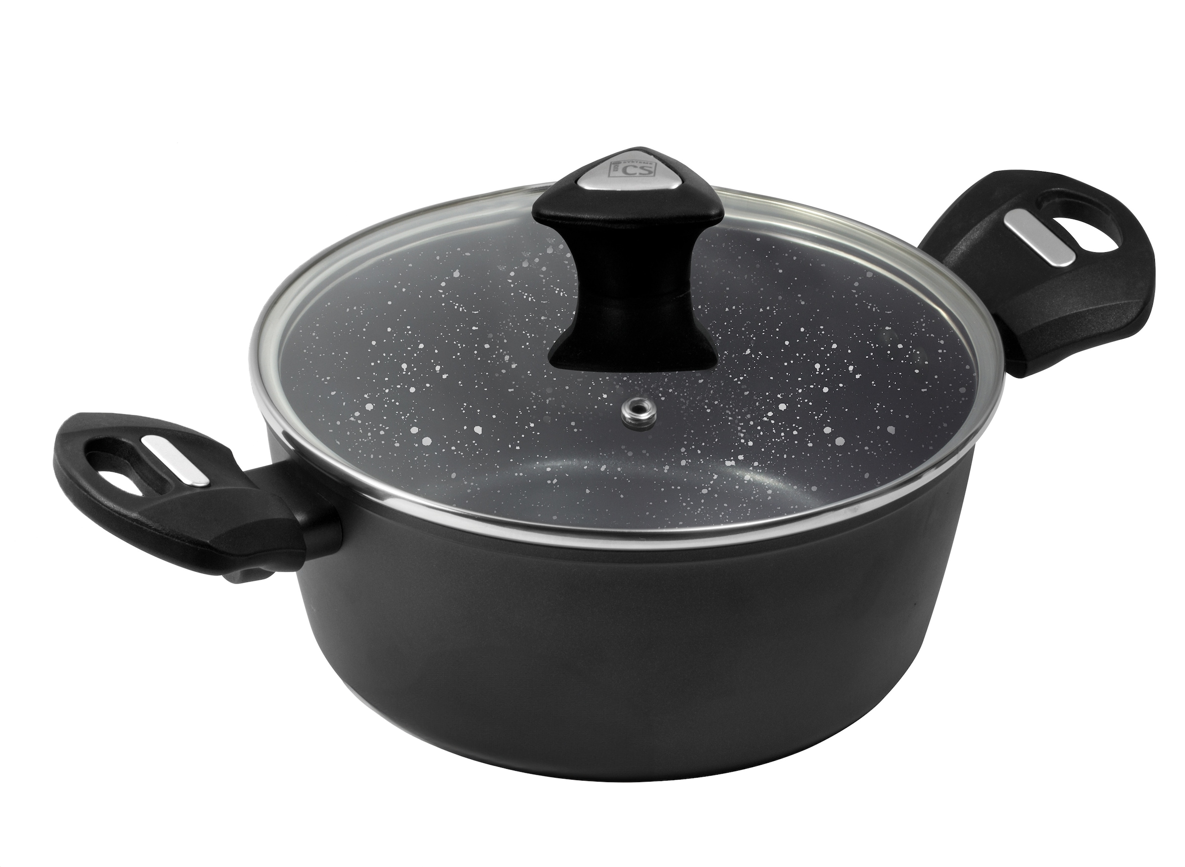 CS Koch-Systeme Topf-Set »MARBURG 7-teiliges, Aluminiumlegierung, antihaftbeschichtet« Set, Set enthält: je 1 x Topf 16/20/24 cm + Deckel & 1 x Kasserolle 16 cm, 7 tlg. Aluminium