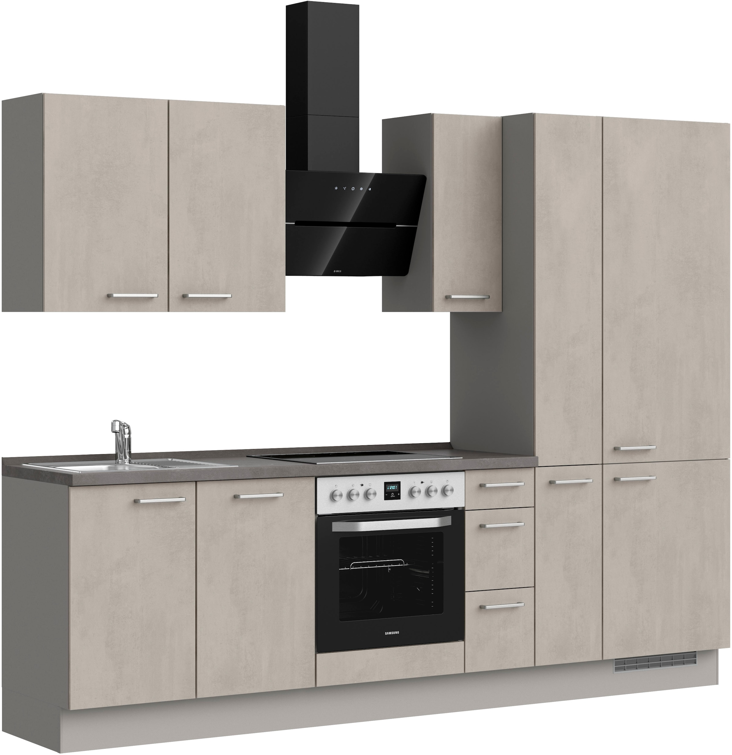 nobilia® Küchenzeile »"Riva II"«, vormontiert, Ausrichtung wählbar, Breite 270 cm, wahlw. mit E-Geräten