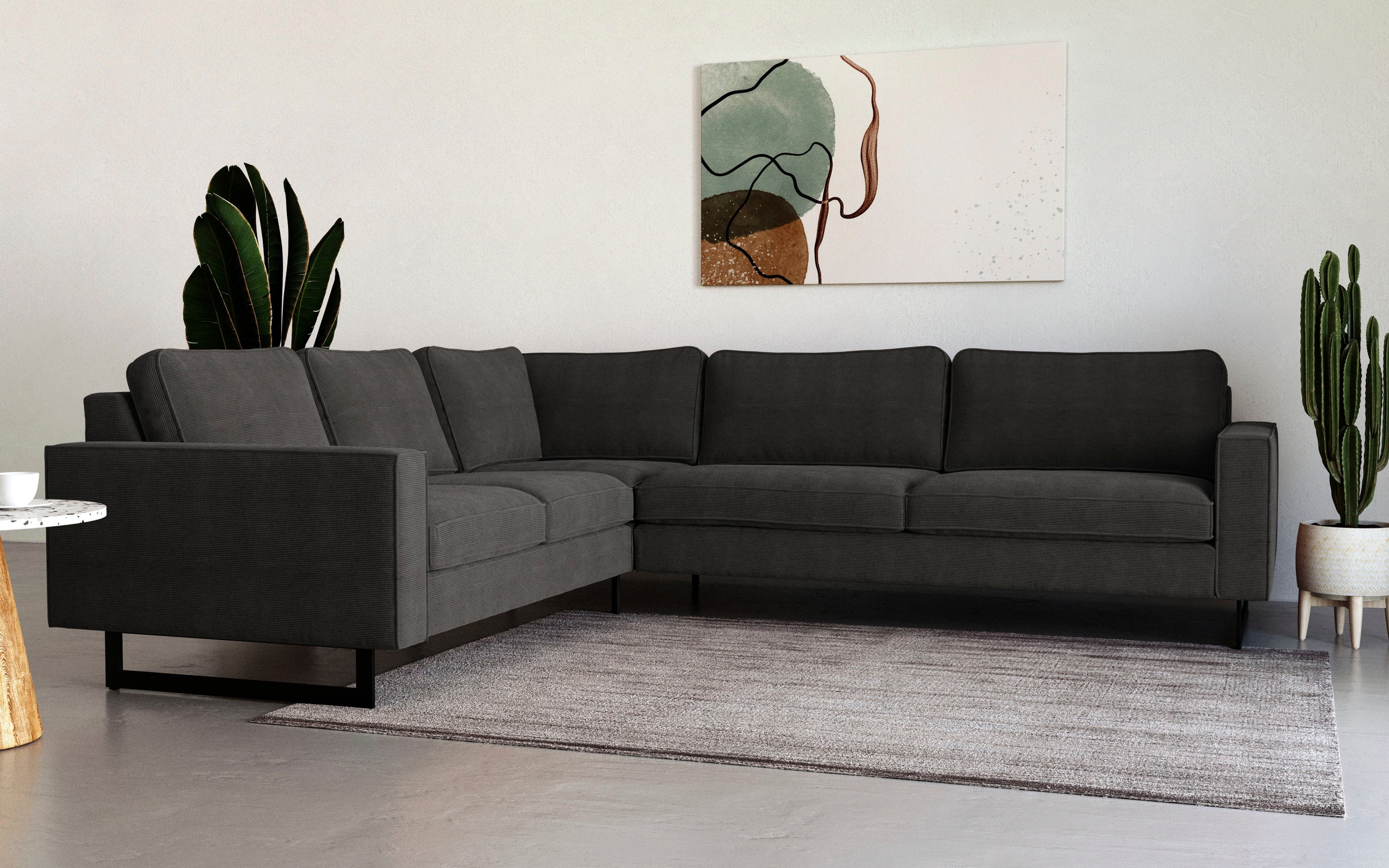 Places of Style Ecksofa »Pinto, XXL, 250/290 cm, langer Schenkel, Ottomane« günstig online kaufen